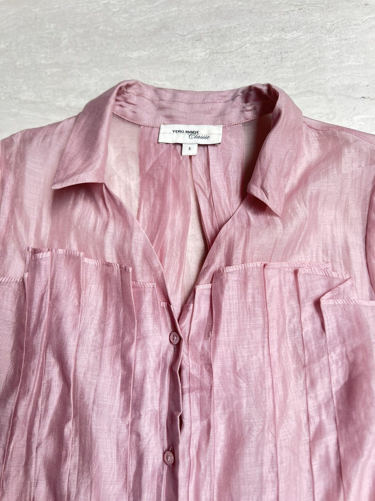 Other Vero Moda Classic Pink Pleats Dress Shirt Size US XS / EU 42 / 0 - 9 Thumbnail