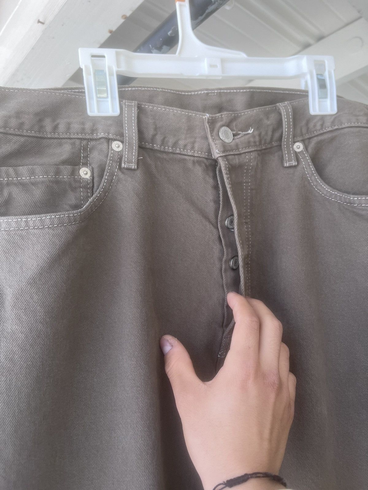 Levi's × Vintage Levi's Vintage 501 Olive Green Size US 36 / EU 52 - 4 Thumbnail