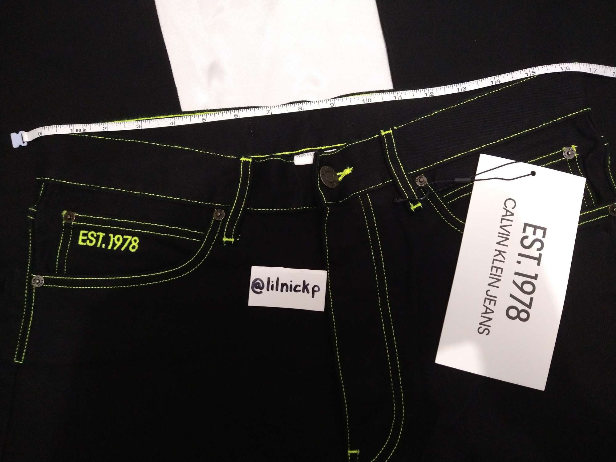 Calvin Klein 205W39NYC EST. 1978 Baggy Black Hole Jeans Size US 30 / EU 46 - 5 Thumbnail