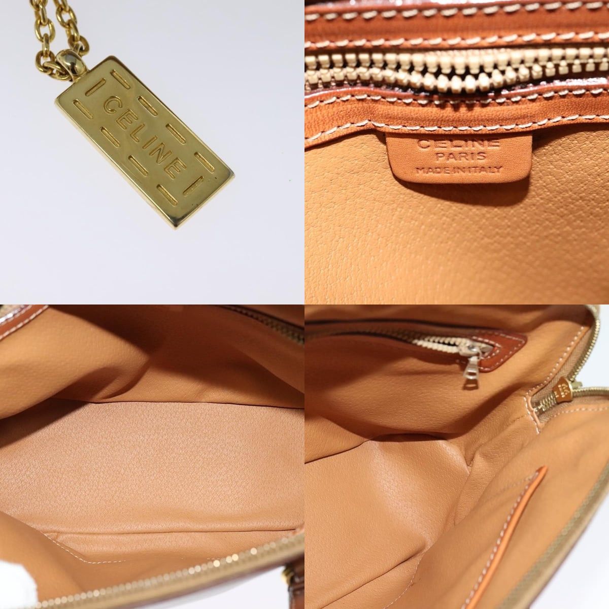 Celine CELINE Macadam Canvas Hand Bag Pvc Beige Gold Size ONE SIZE - 11 Thumbnail