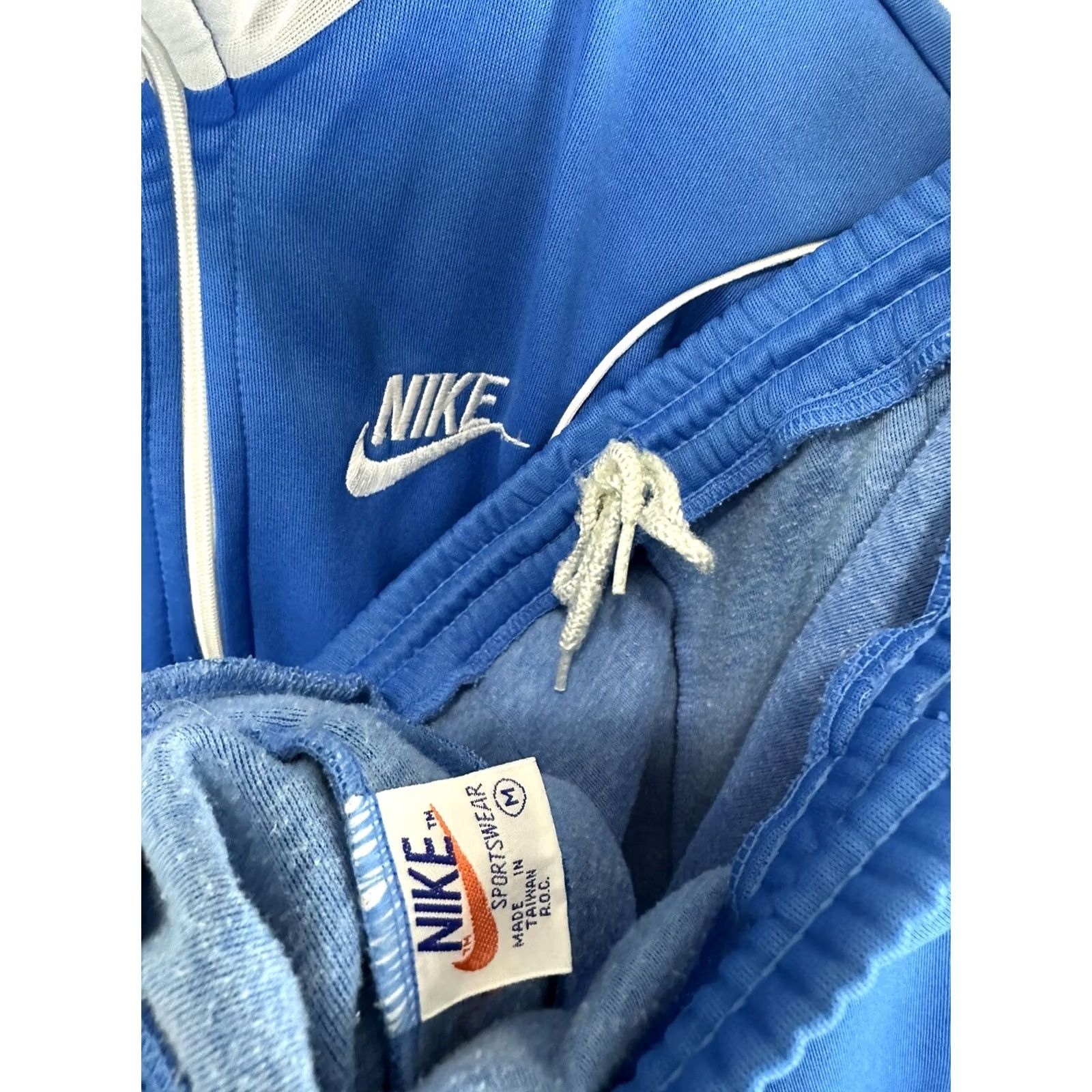 Nike Nike RARE VTG 80s Blue Trim Tracksuit Jacket Pants Set M Men Activewear 2 Piece 80s Nike Tracksuit Size 40R - 3 Thumbnail