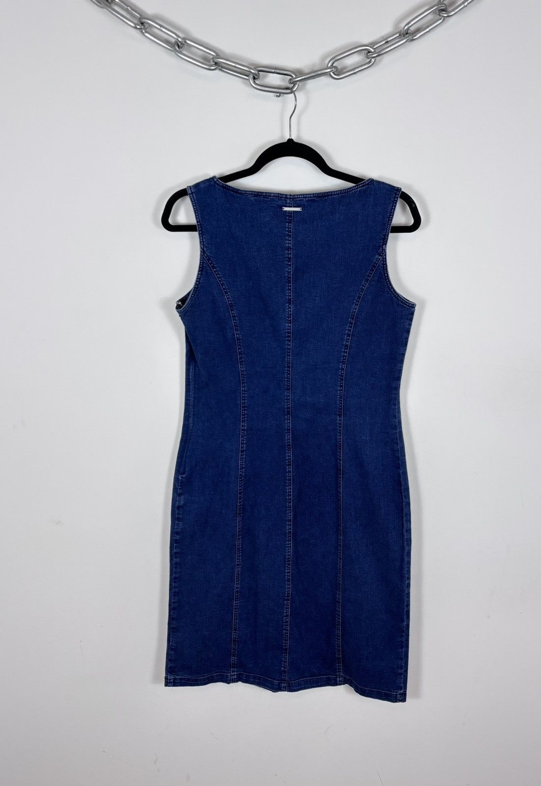 Trussardi Trussardi Jeans Women’s Italian Luxury Blue Denim Dress Size L / US 10 / IT 46 - 2 Thumbnail