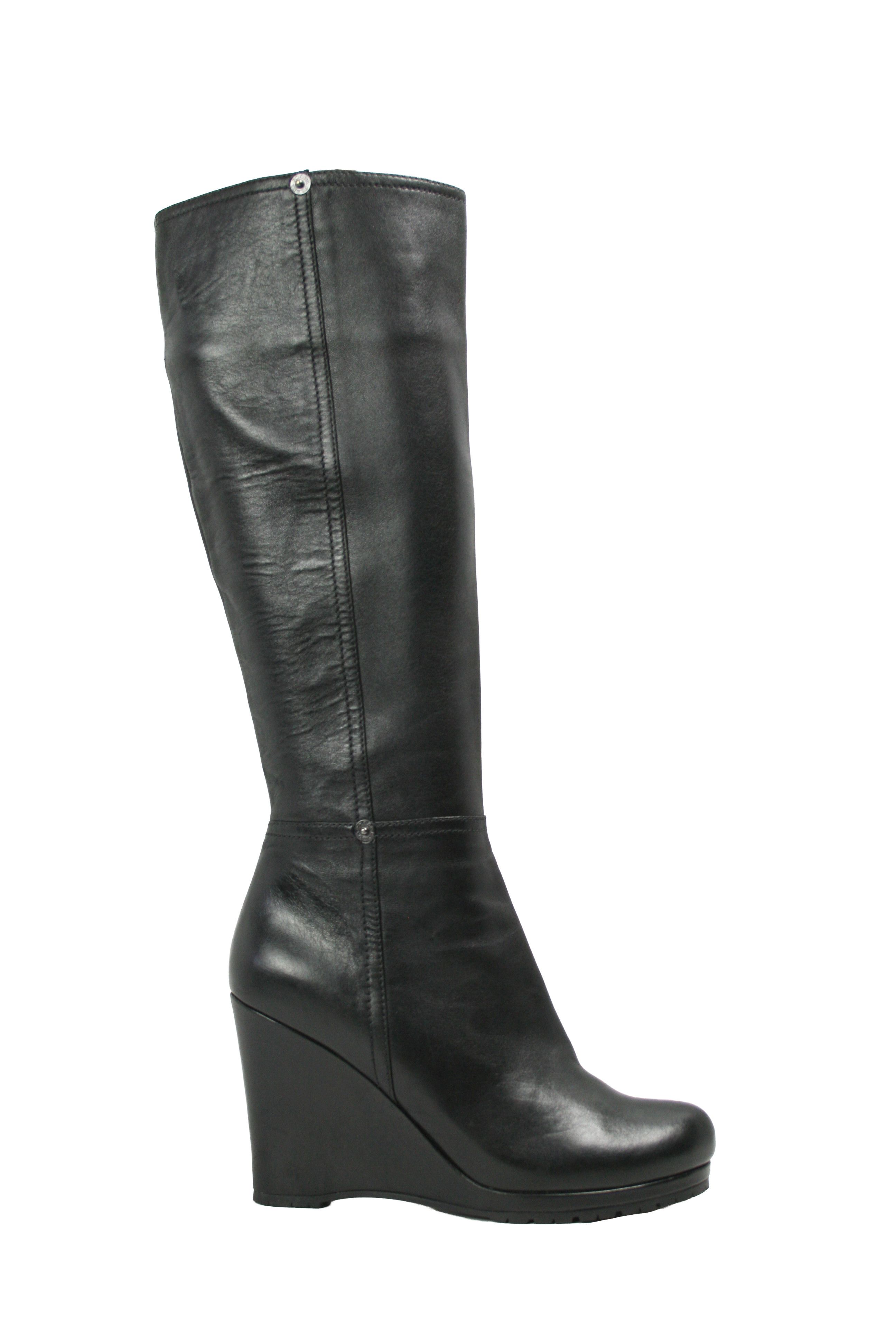 Prada Wedge Y2K Knee Riding Boots Size US 7 / IT 37 - 1 Thumbnail
