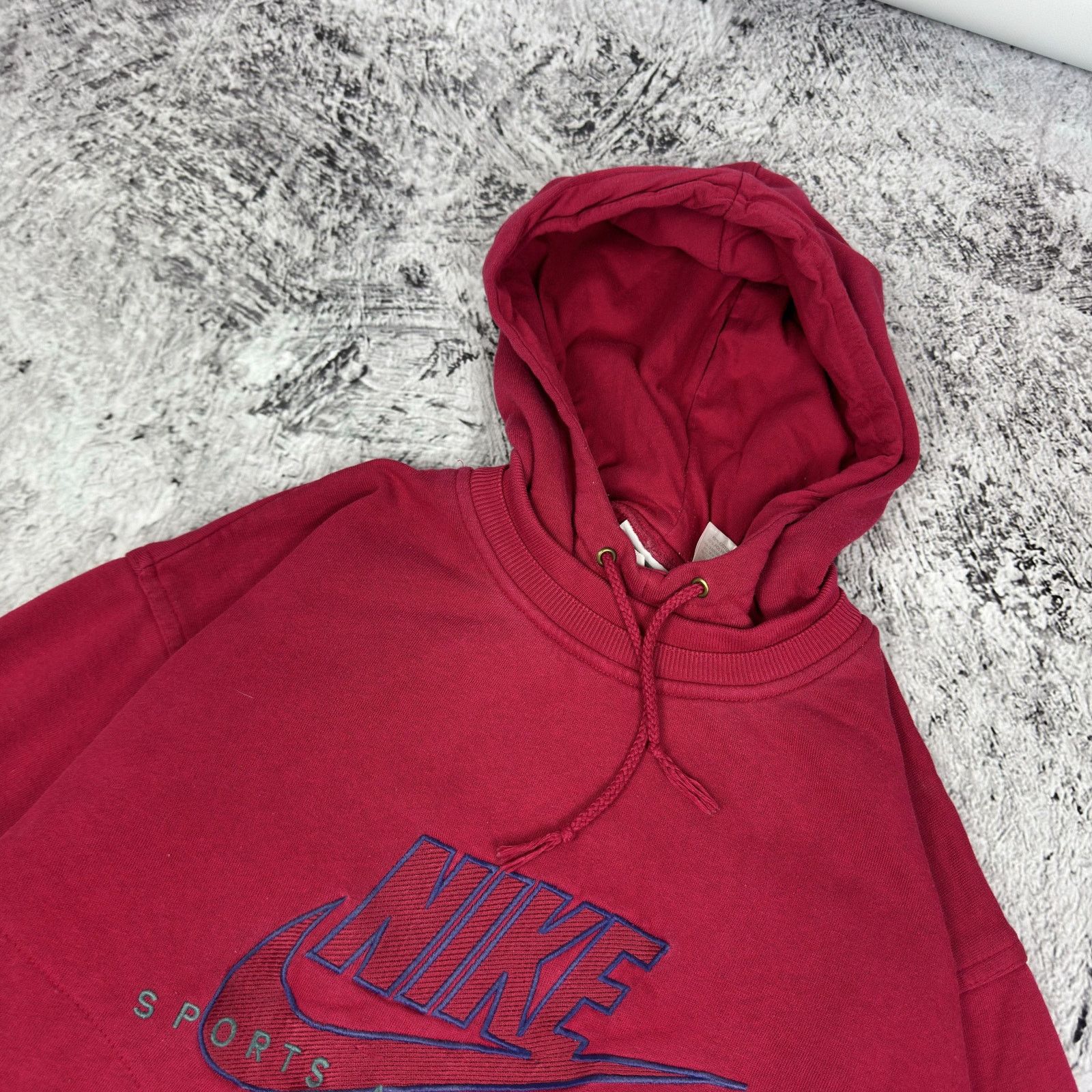 Nike Nike Men's Red Cotton Solo Swoosh Spellout Pullover Hoodie Size US S / EU 44-46 / 1 - 4 Thumbnail