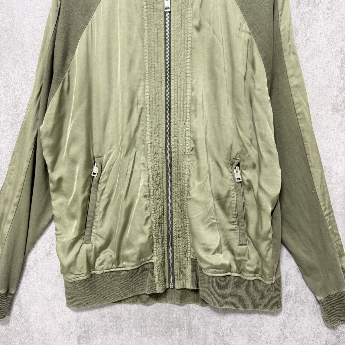 Diesel Diesel Satin Green Army Zip Hoodie Size US M / EU 48-50 / 2 - 3 Thumbnail