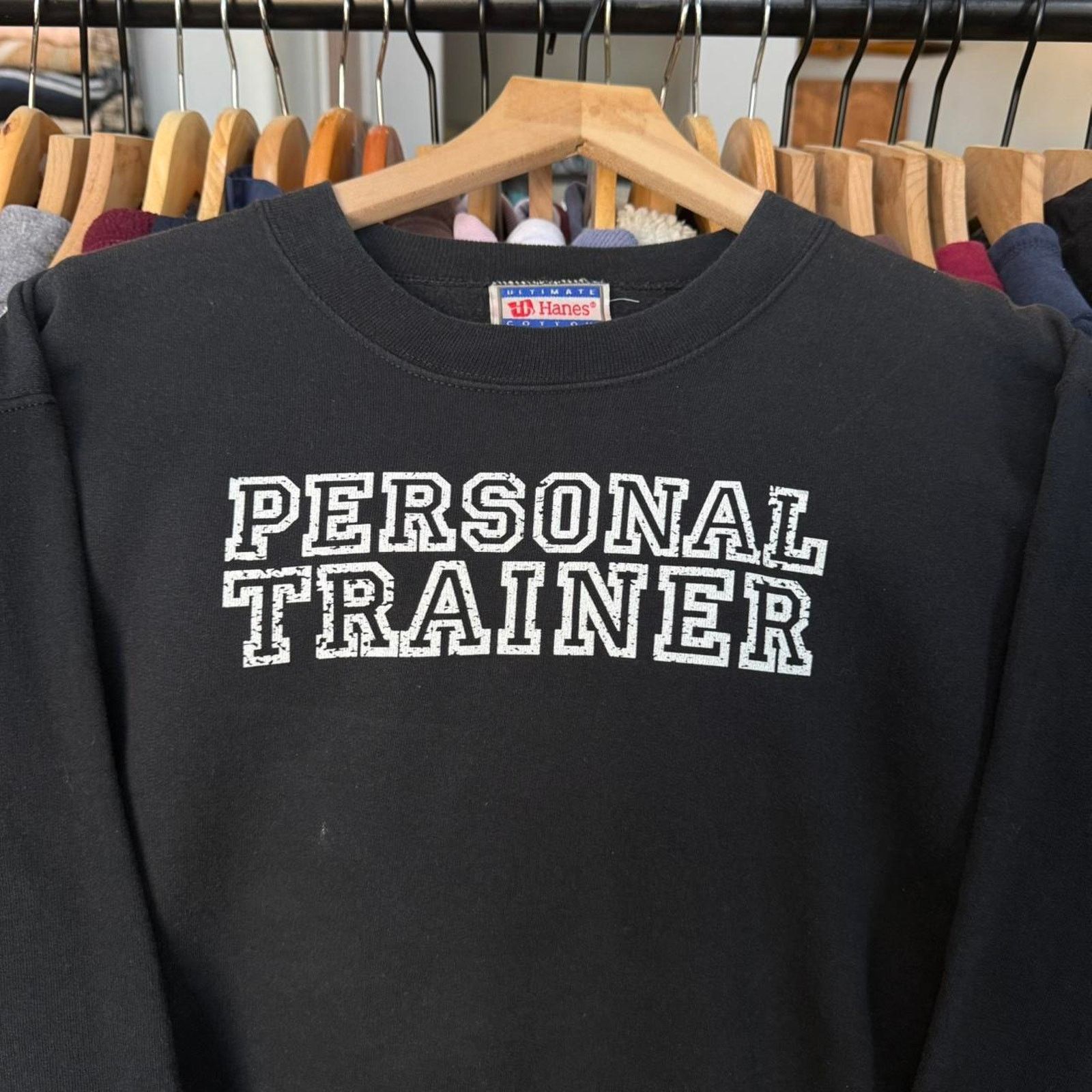 Hanes Vintage Personal Trainer Sweatshirt Black Size US S / EU 44-46 / 1 - 2 Thumbnail