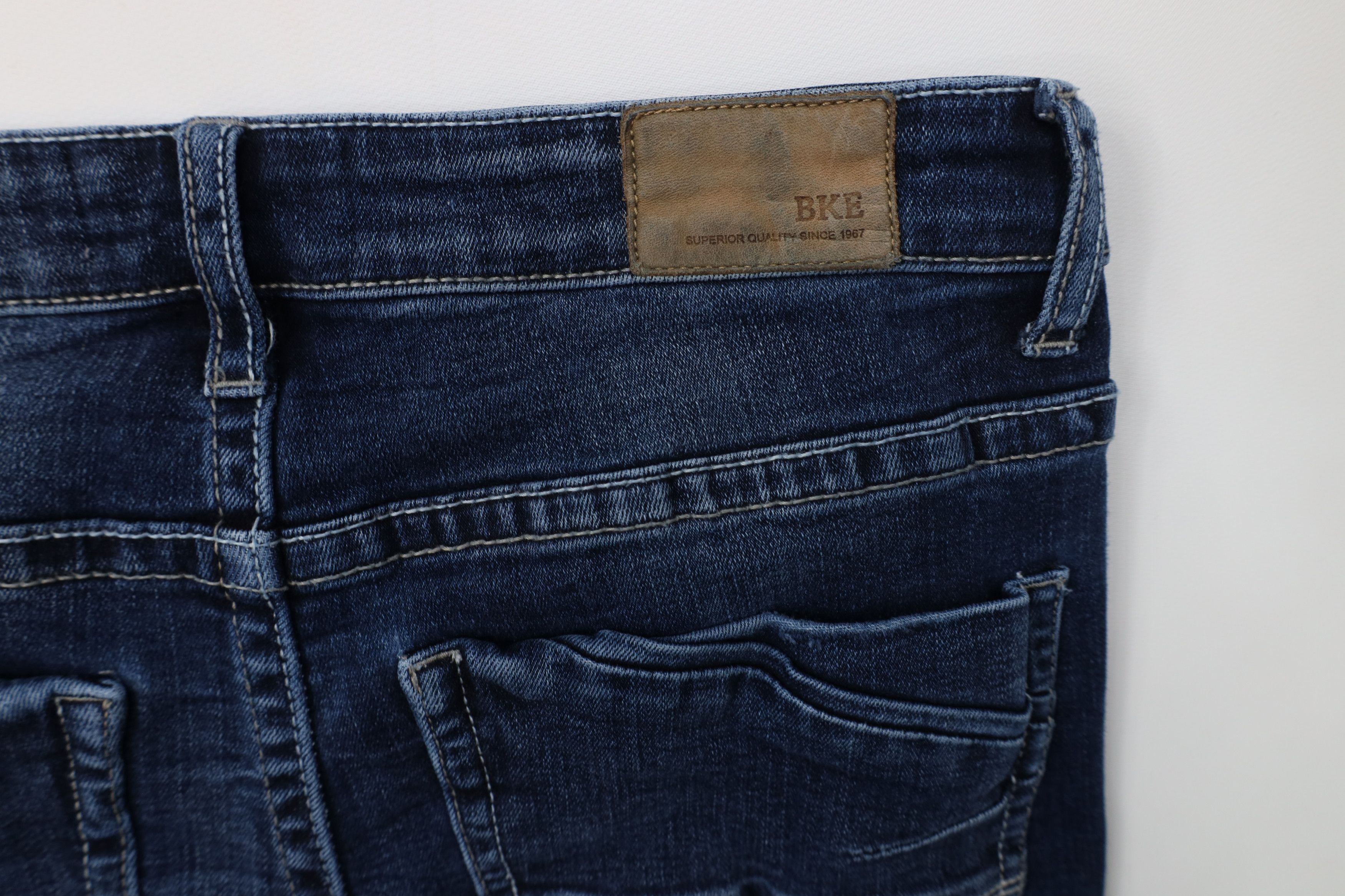 Vintage Buckle BKE Thick Stitch Stretch Parker High Rise Denim Jeans Size 28" / US 6 / IT 42 - 13 Thumbnail