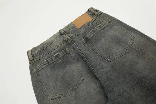 VIBE Washed distressed punk loose split stitching straight jeans Size US 32 / EU 48 - 5 Thumbnail