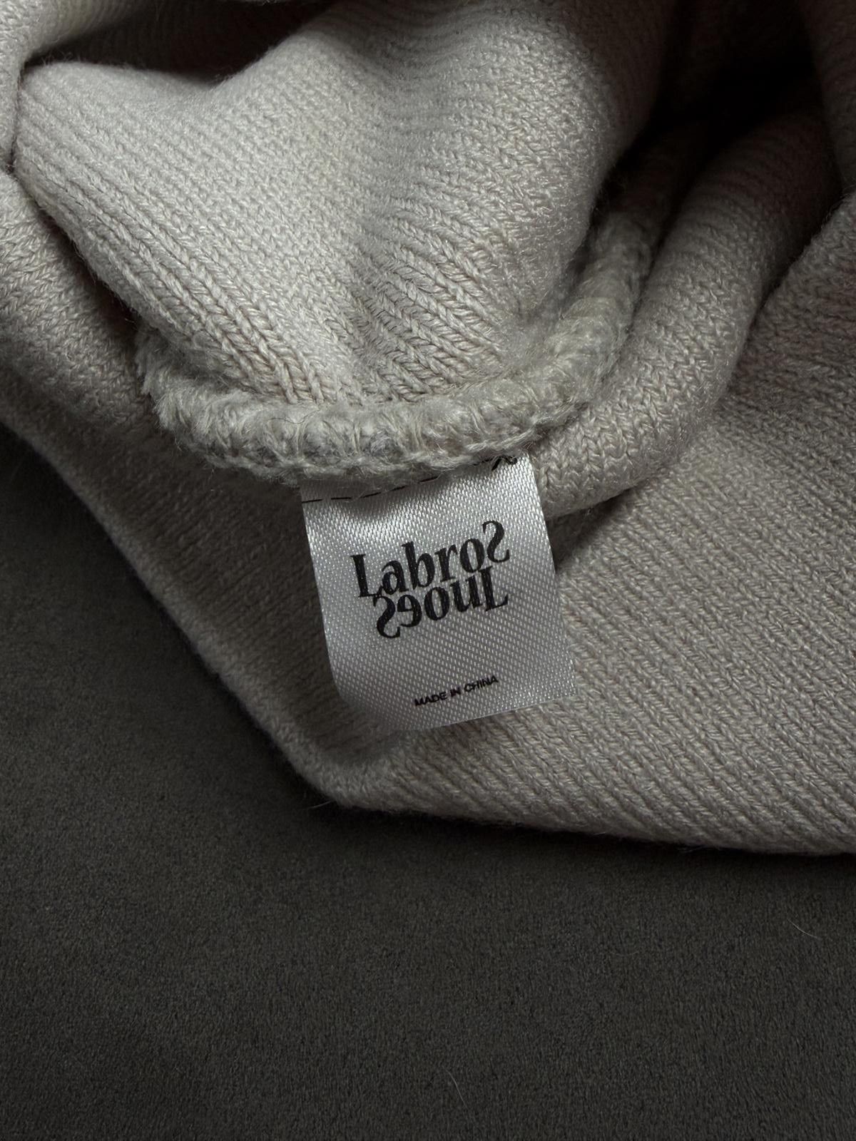 Japanese Brand Y2k LABROS Symbol Logo No Cuff Knit Gray Beanie Hat OS Size ONE SIZE - 6 Thumbnail