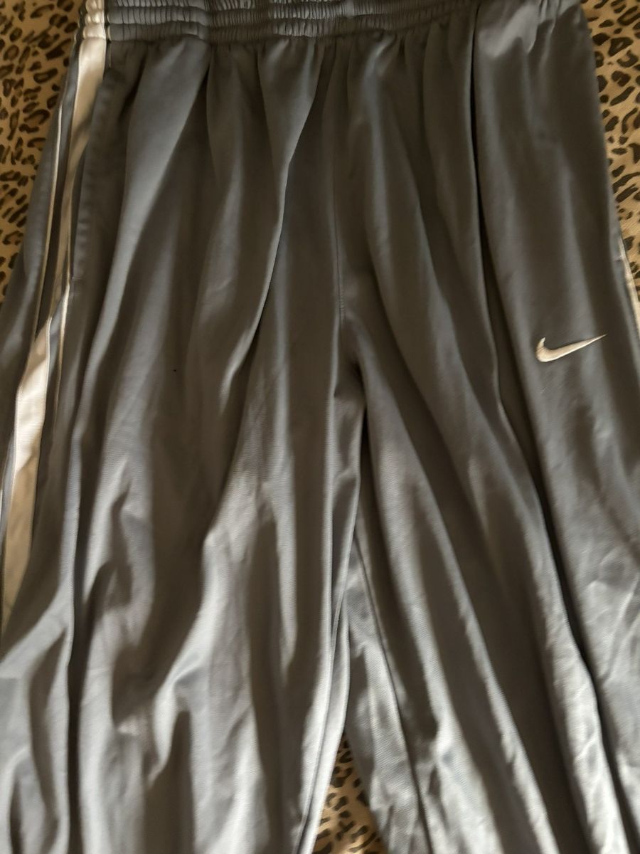 Nike Grey Baggy Nike track pants(with zipper) Size US 30 / EU 46 - 2 Thumbnail