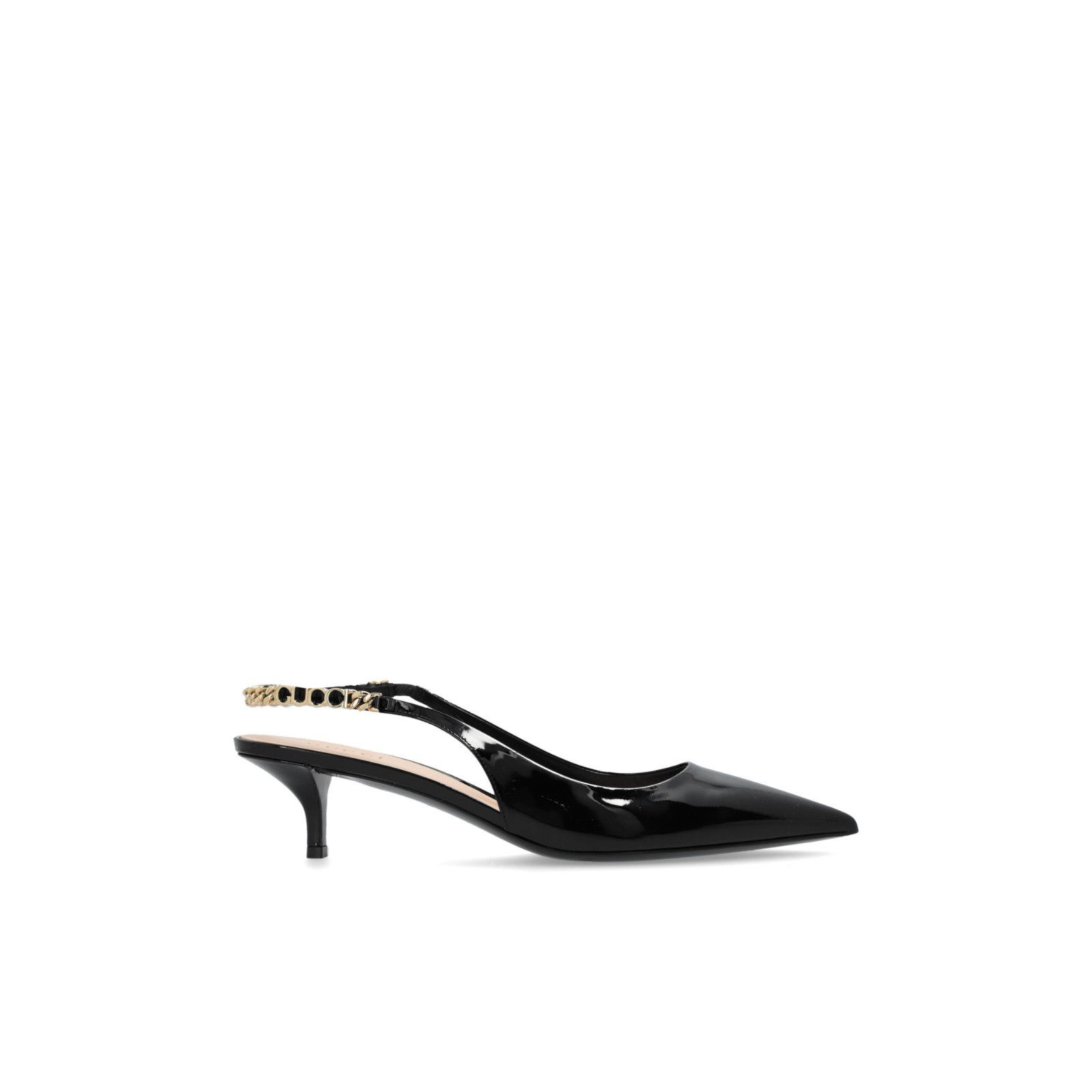 GUCCI Signoria $1200 Black Patent Leather Slingback Pumps Ne