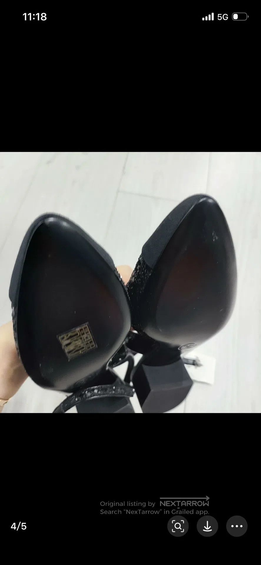 Chanel Chanel Black sequined Mary Jane block heel shoes| Size US 6 / IT 36 - 4 Thumbnail