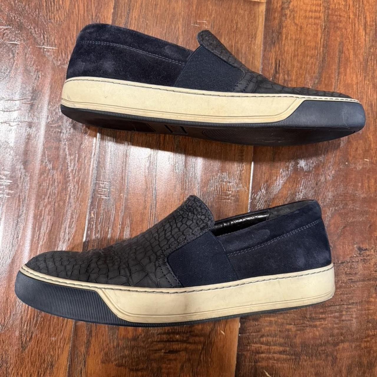 Lanvin Lanvin Black Leather Suede Slip-On Sneakers Size US 6 / EU 39 - 2 Thumbnail