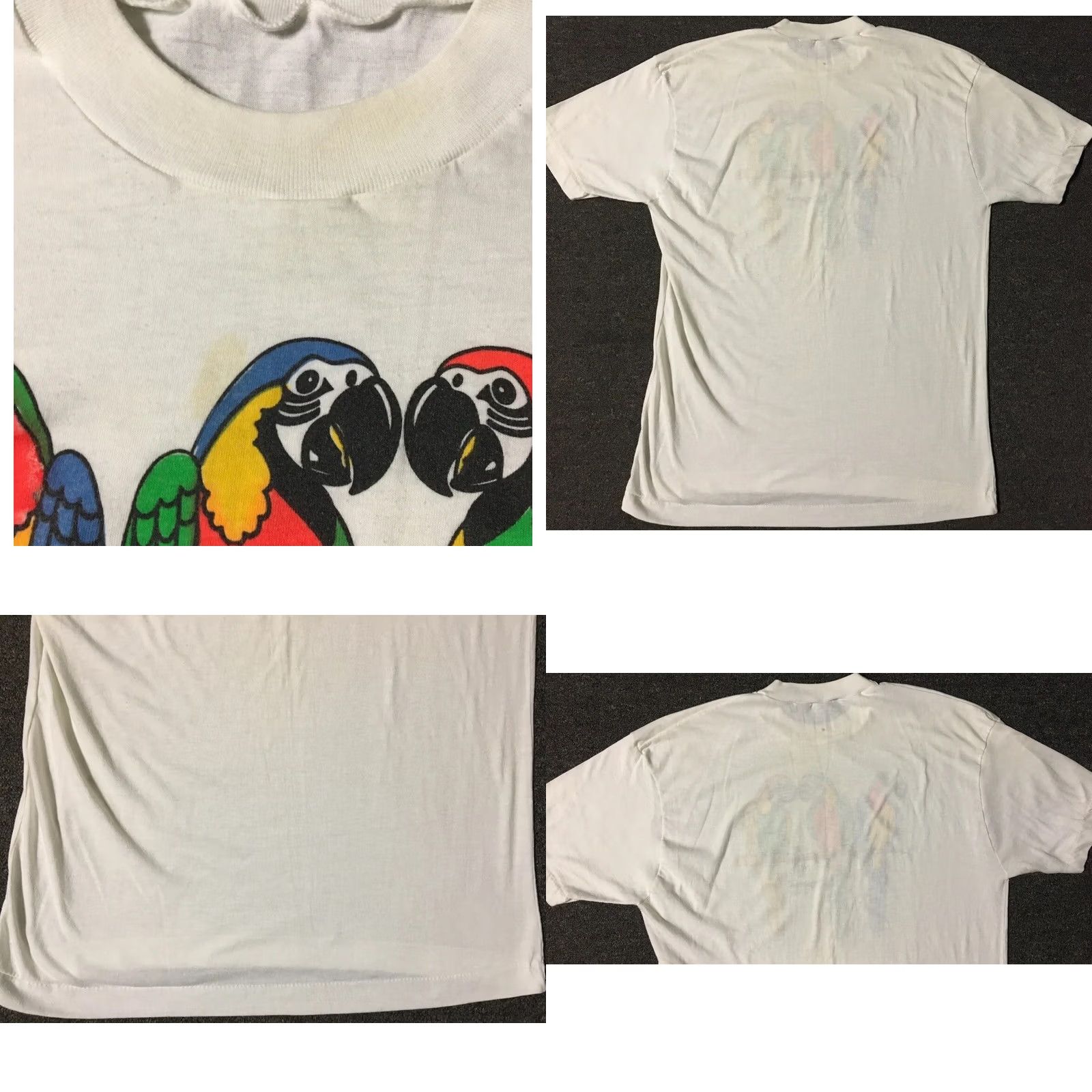 Vintage VINTAGE Parrot Mexico Shirt L White Sun Palm Trees Beach 90s 80s Grunge Surf USA Mens T-Shirt Single Stitch Size US L / EU 52-54 / 3 - 8 Thumbnail