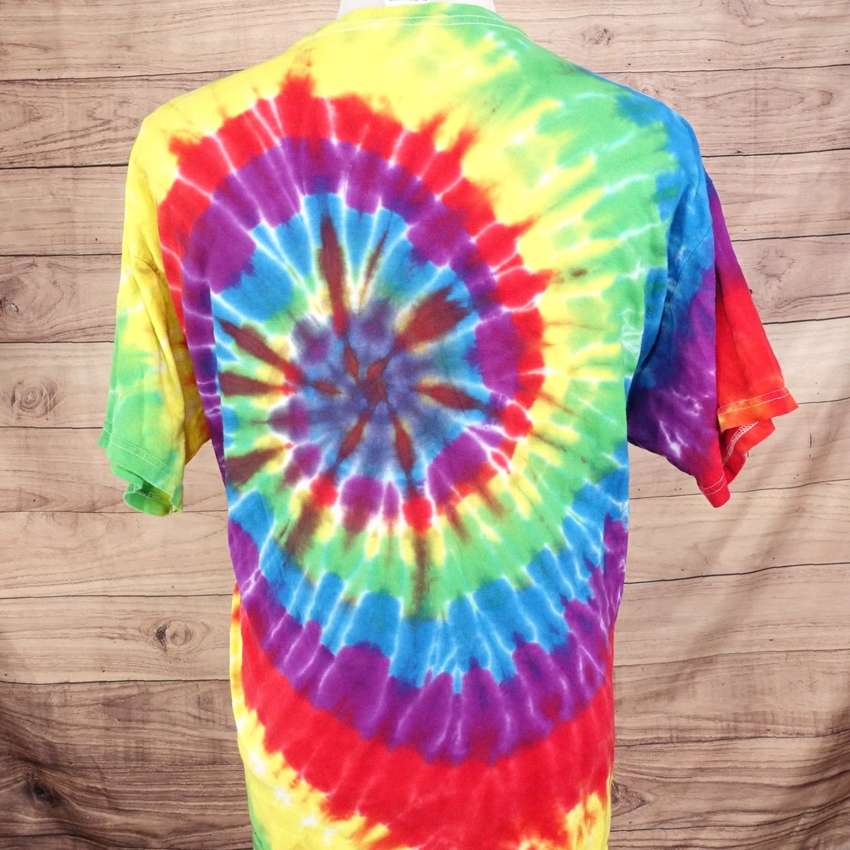 Gildan VINTAGE Gildan T-Shirt Men XL Rainbow Tie Dye Love Peace Chicken Grease Retro Graphic Tee Size US XL / EU 56 / 4 - 5 Thumbnail