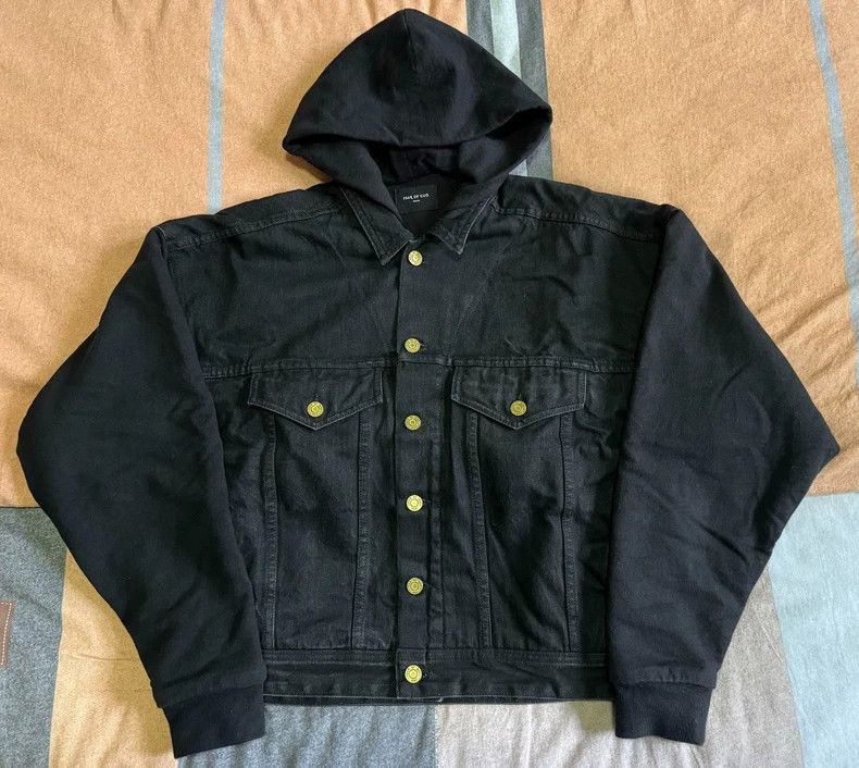 Fear of God Fear of God Season 5 Denim Jacket Hoodie Size US S / EU 44-46 / 1 - 1 Thumbnail