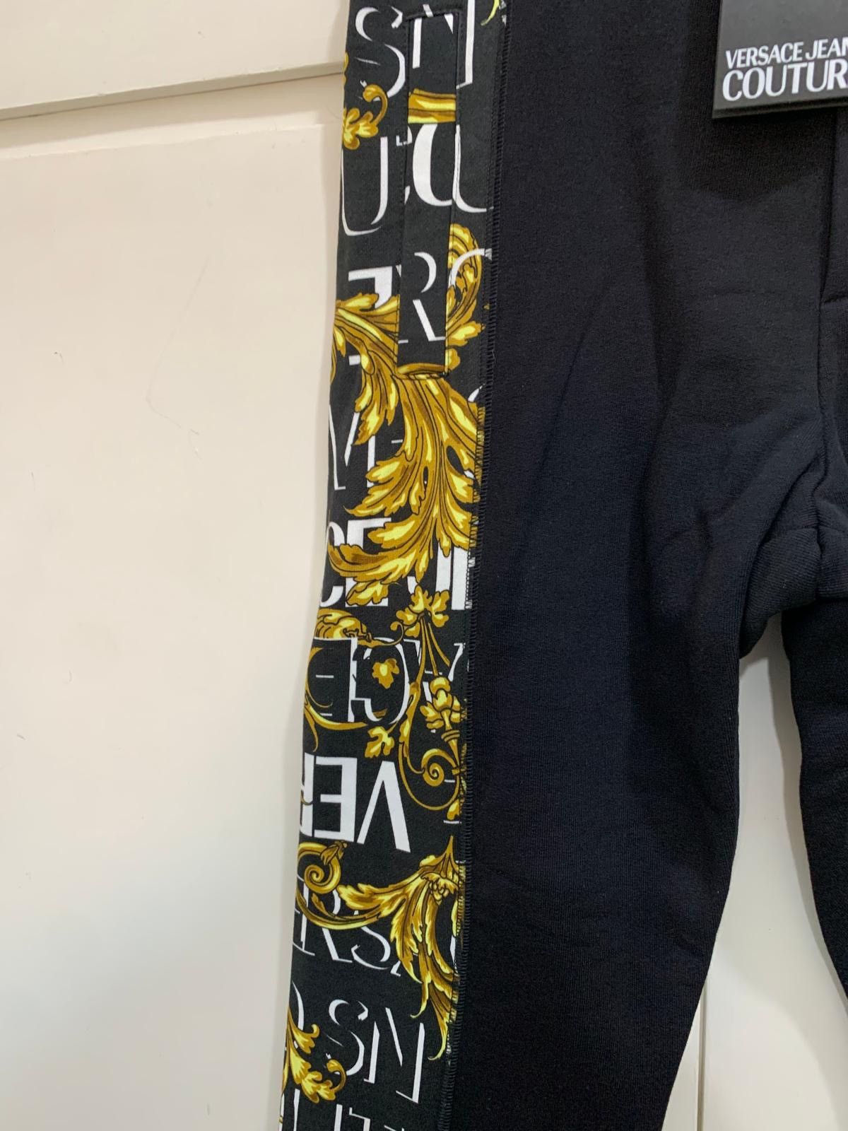 Versace Jeans Couture Versace Jeans Culture Baroque Logo Print Pants, XS, black Size US 28 / EU 44 - 5 Thumbnail