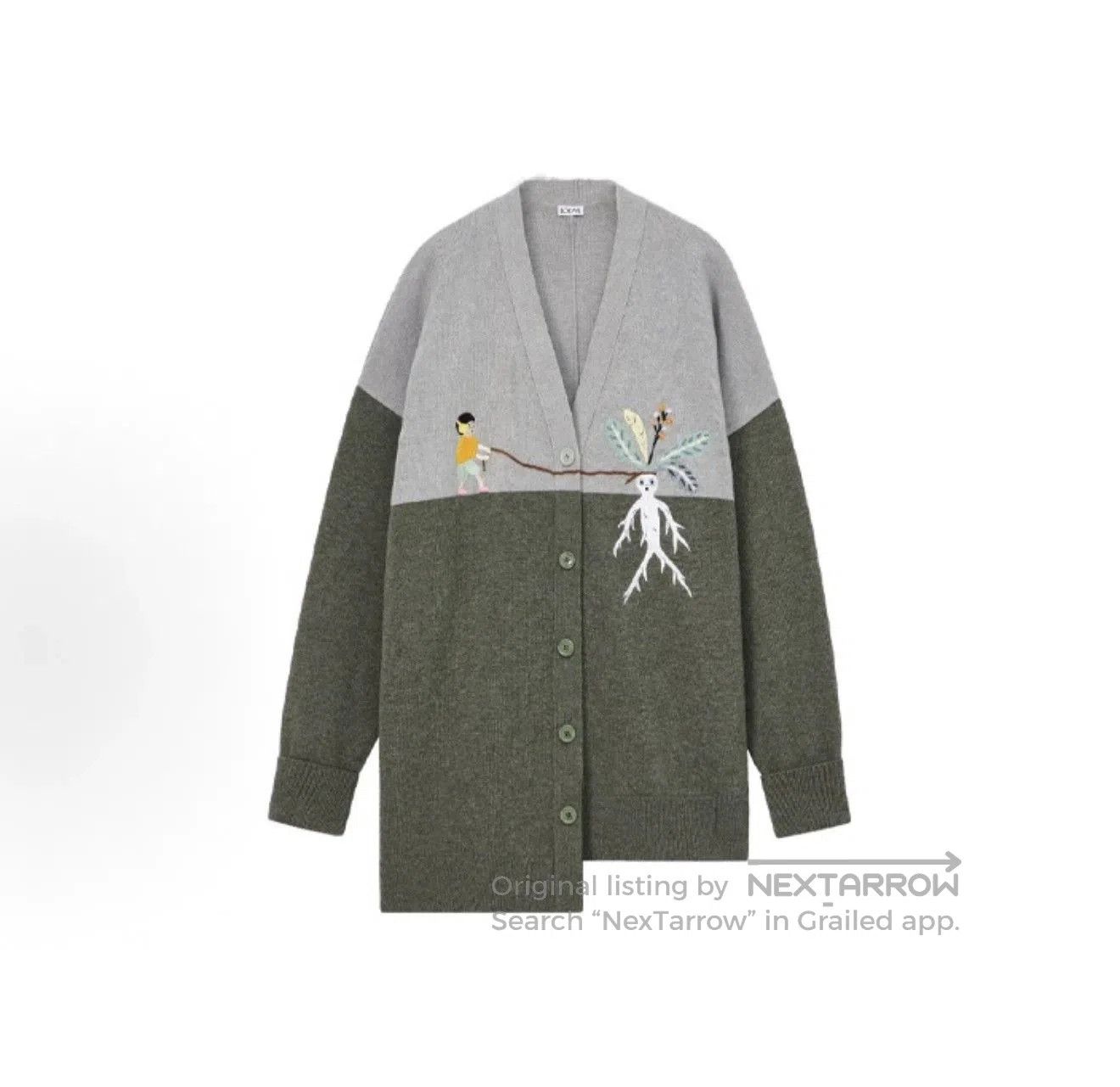 Loewe LOEWE x Suna Fujita Cartoon Embroidery Wool Cardigan. Size US S / EU 44-46 / 1 - 1 Thumbnail