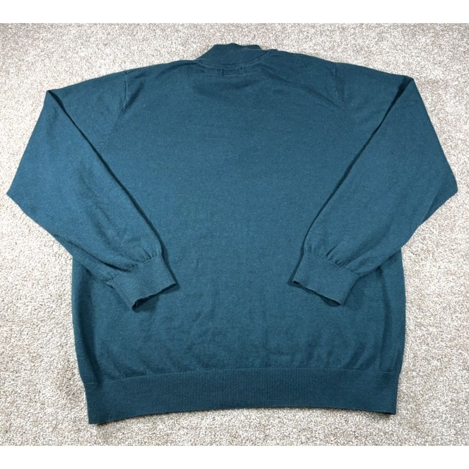 Vintage LL BEAN Sweater Long Sleeve 1/4 Zip Pullover Men’s XL Regular Green Cotton Cashmere Knit Shirt Size US XL / EU 56 / 4 - 4 Thumbnail