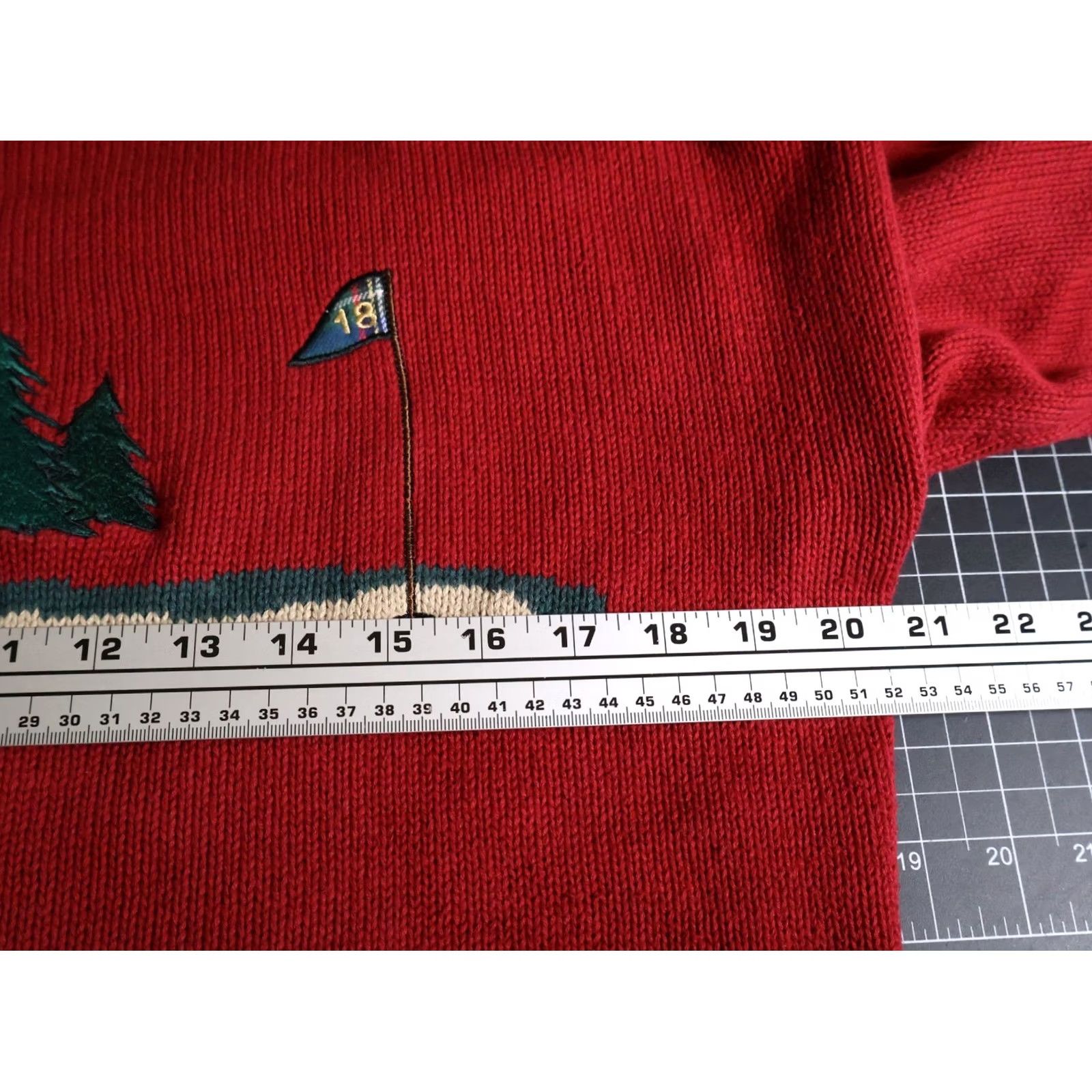 Vintage VINTAGE John Ashford Golf Sweater Mens Medium Red Embroidered Crew Neck Knit Pullover 90s Retro Classic Dad Size US M / EU 48-50 / 2 - 5 Thumbnail