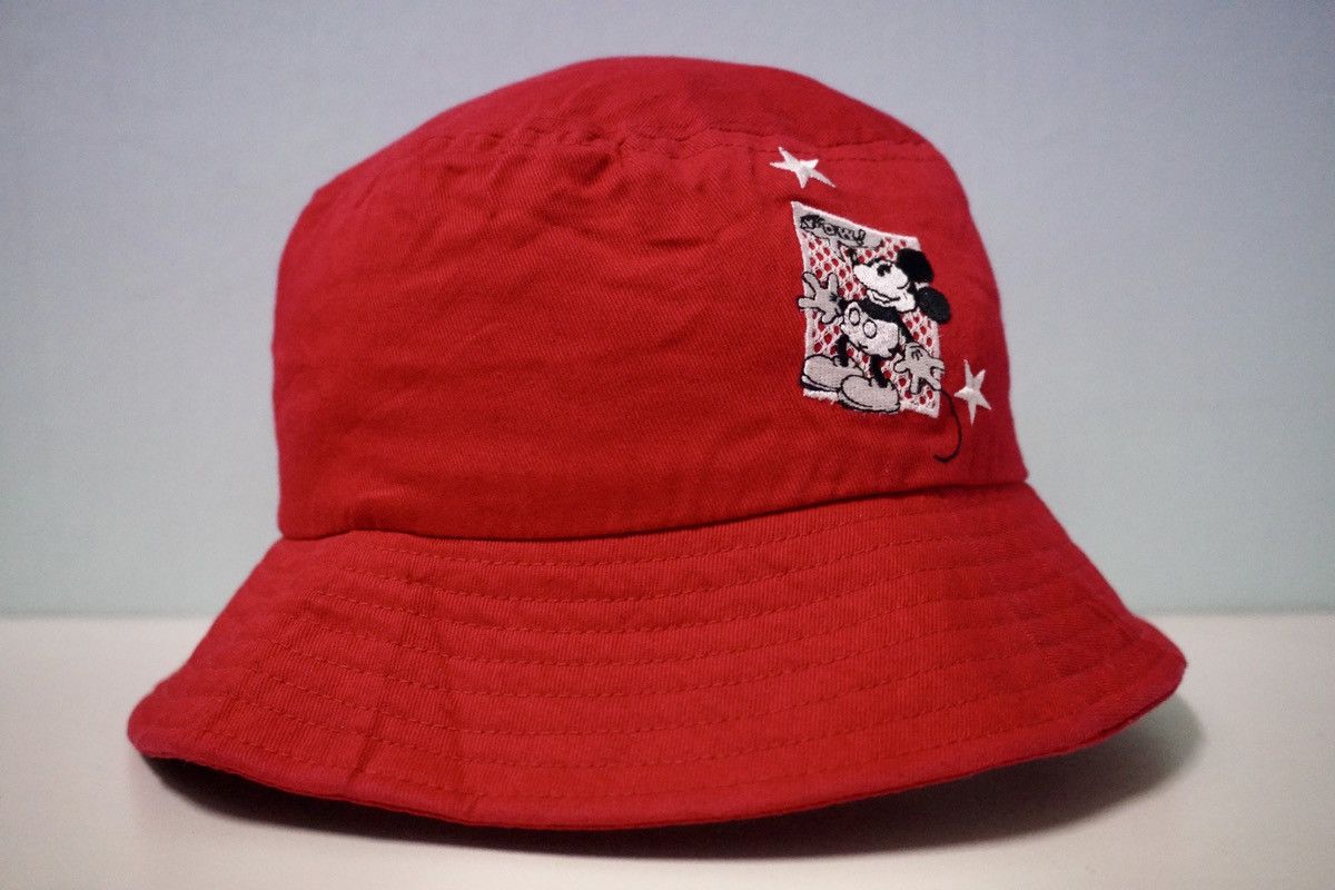 Mickey Mouse × Vintage Vtg mickey mouse bucket hat red colour for kids Size ONE SIZE - 2 Thumbnail