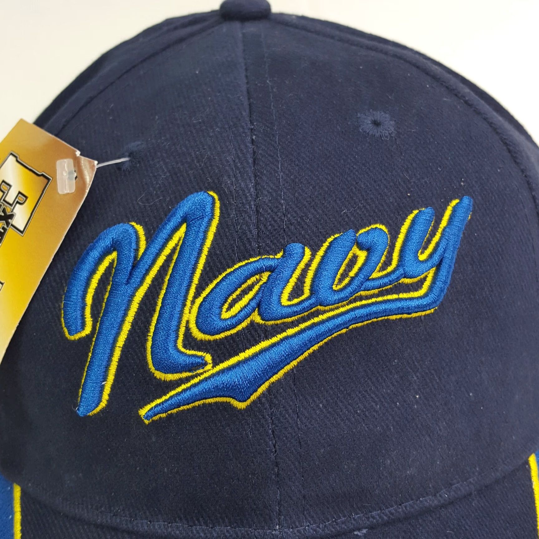 Vintage VINTAGE USA Navy American Snapback Adjustable Hat Baseball Cap Navy Blue Twill Retro Hat Mens Eagle Crest Size ONE SIZE - 4 Thumbnail