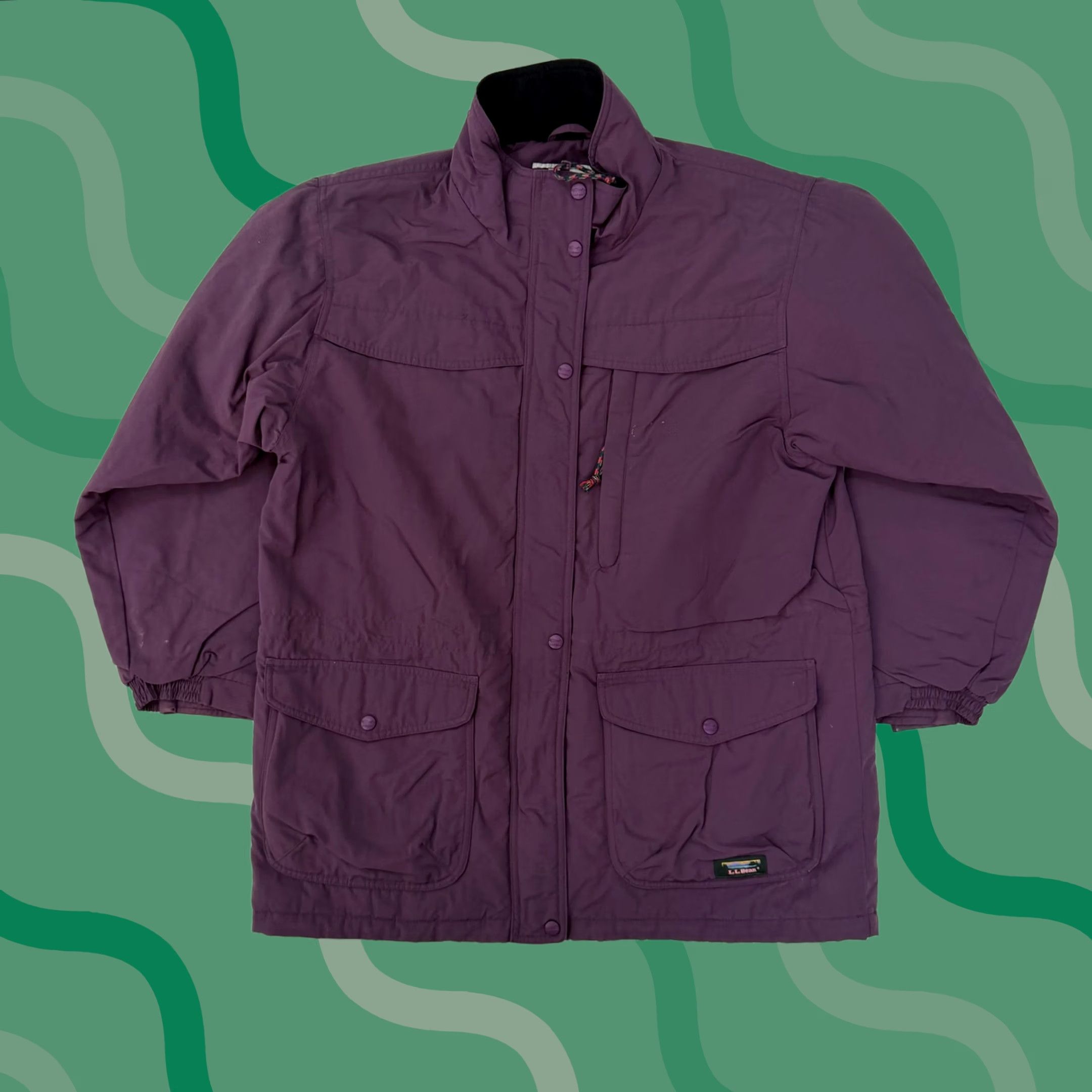 Vintage VINTAGE: No — LL Bean Coat Womens Large Purple Parka Long Insulated Full Zip Lined Size L / US 10 / IT 46 - 1 Thumbnail