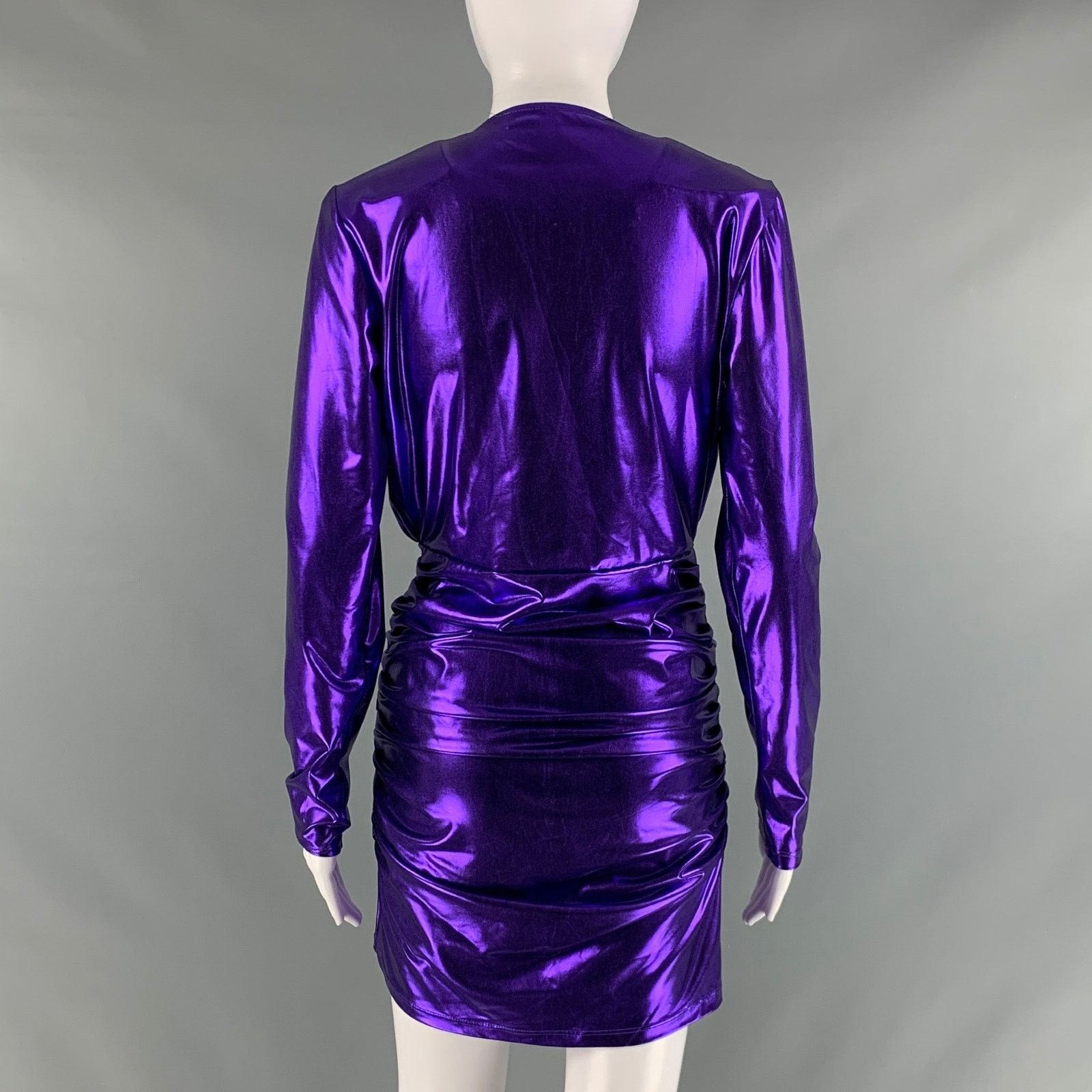 THE ANDAMANE THE ANDAMANE Purple Polyester Elastane Long Sleeve Dress Size S / US 4 / IT 40 - 3 Thumbnail