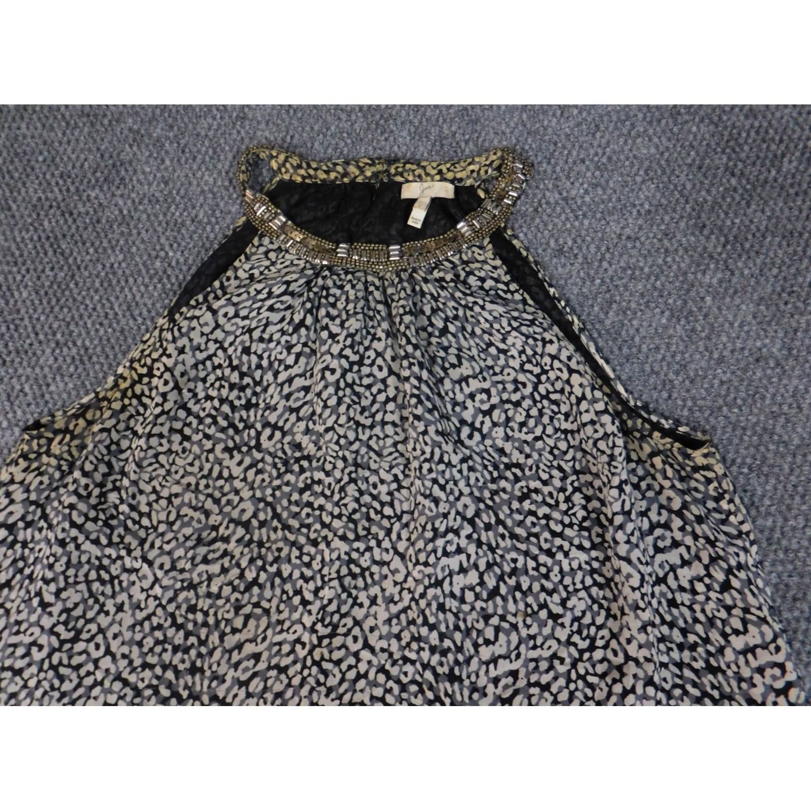 Joie Joie Blouse Sleeveless Gray L Dolman Sleeve Crew Neck Pullover Regular Women's Stretch Geometric Casual Dog Pattern Size L / US 10 / IT 46 - 5 Thumbnail