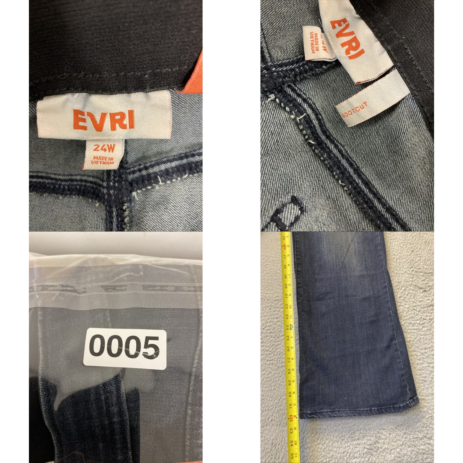 Vintage EVRI Women 24W Short Mid Rise Jegging Stretch Soft Zip Plus Dark Blue Size 30" / US 8 / IT 44 - 9 Thumbnail