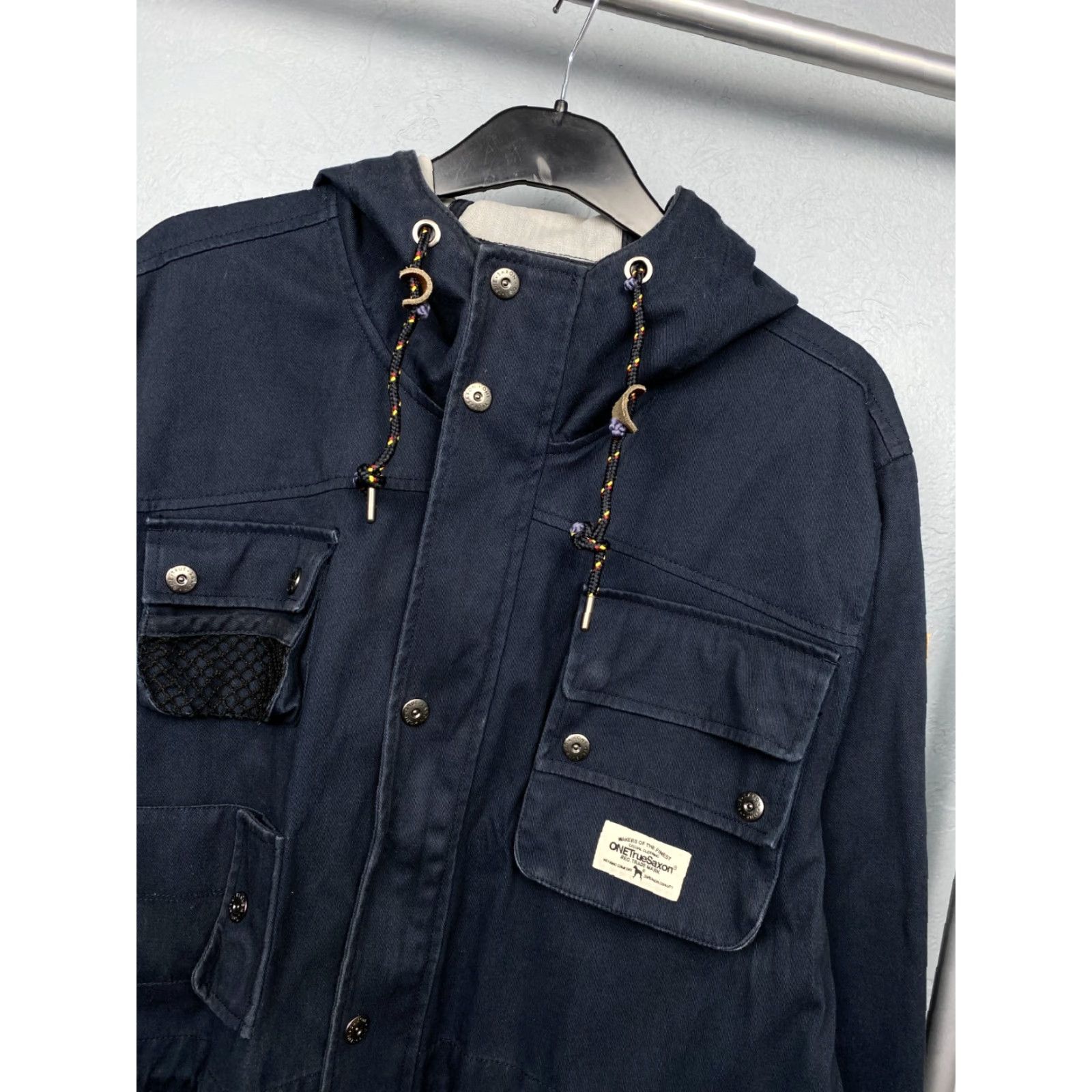 Vintage One True Saxon Vintage Mens Jacket Waterproof Multi Pocket XL Blue - Military Style Size US XL / EU 56 / 4 - 2 Thumbnail