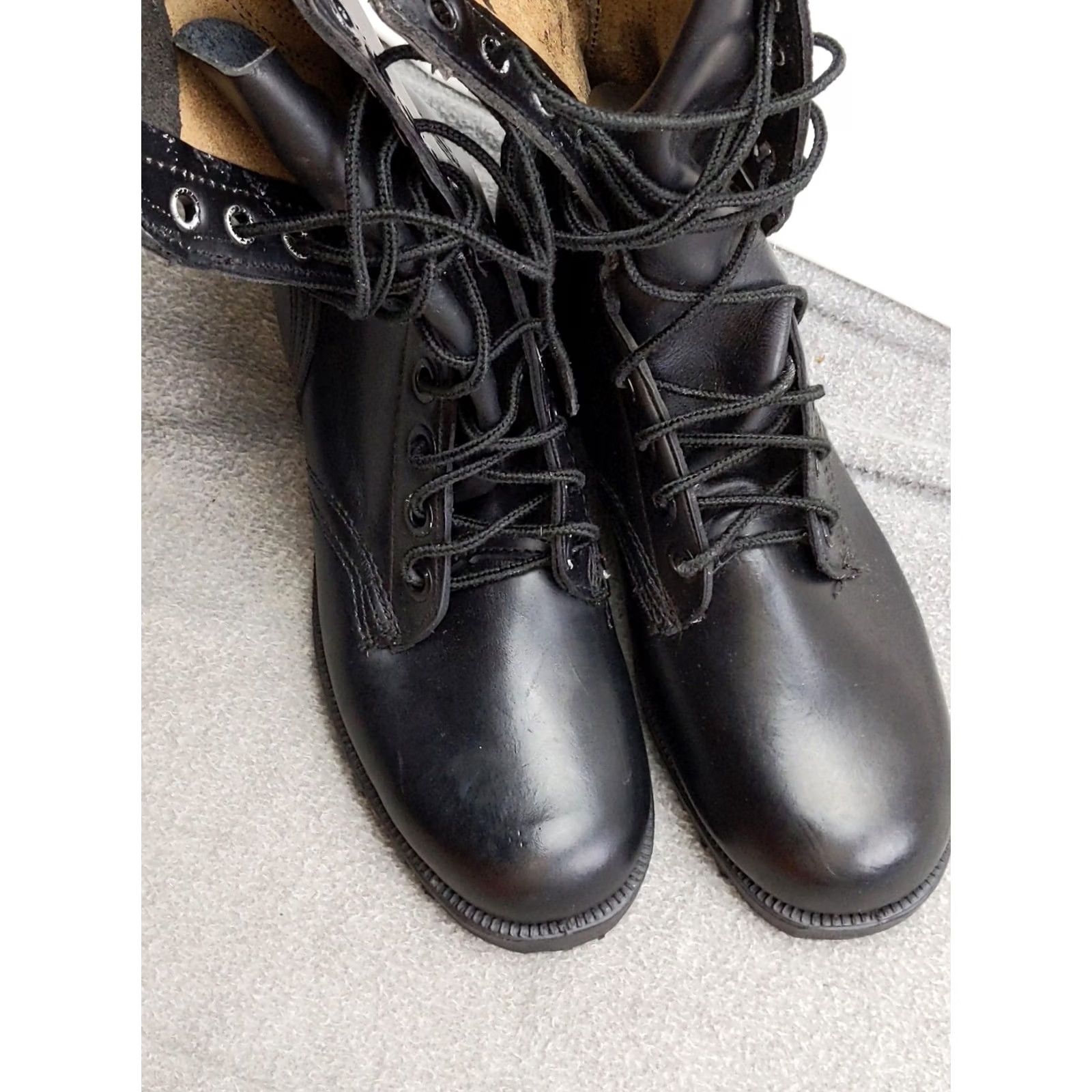 Vintage RO-SEARCH Boots Womens 5.5 Black Leather Mid-Calf Lace-Up Combat Work Boot Mens? Women 5.5 Black Leather Size US 6 / IT 36 - 6 Thumbnail