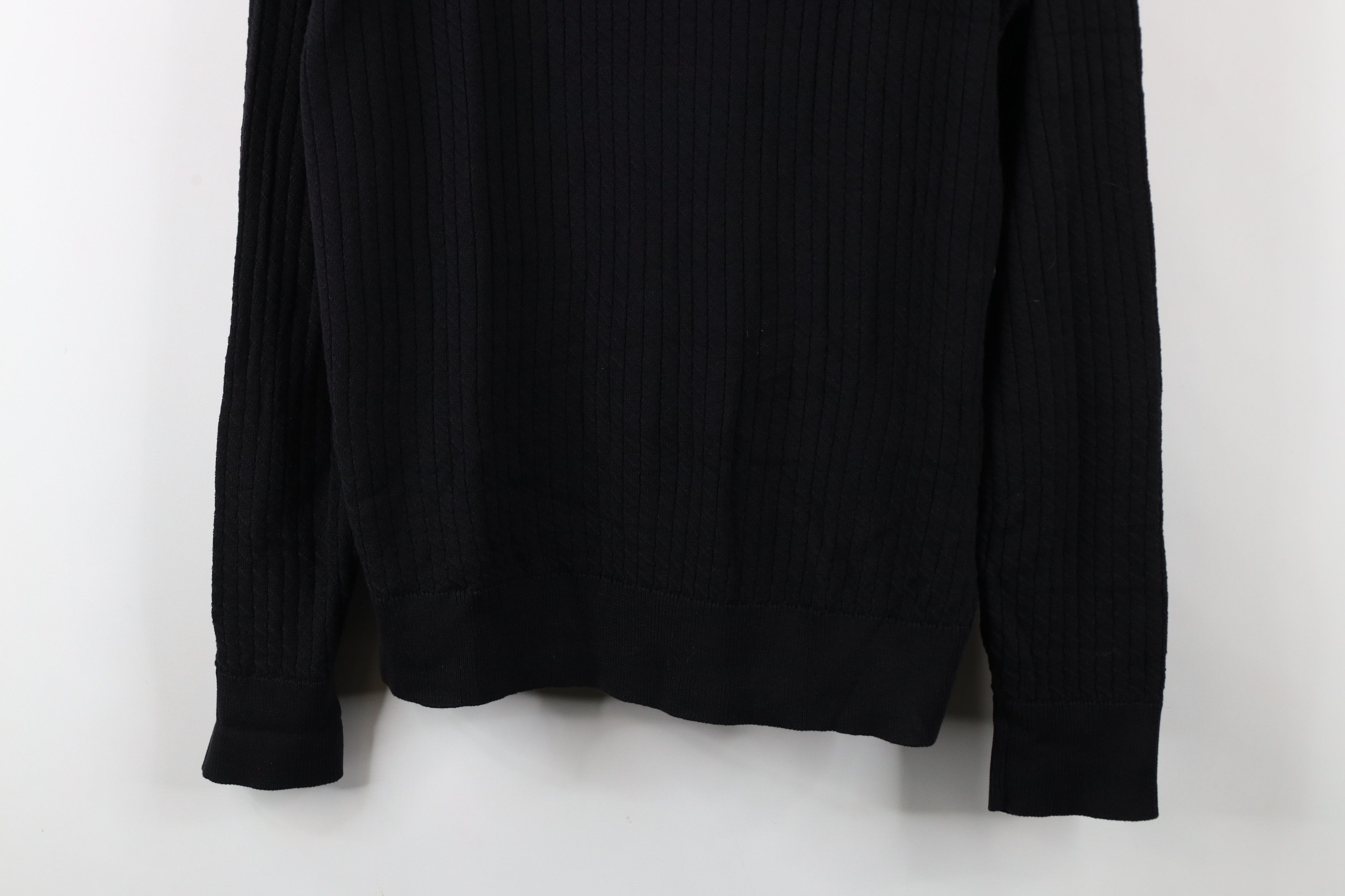 Vintage Vintage 90s Streetwear Ribbed Knit Collared Sweater Black Size US M / EU 48-50 / 2 - 3 Thumbnail