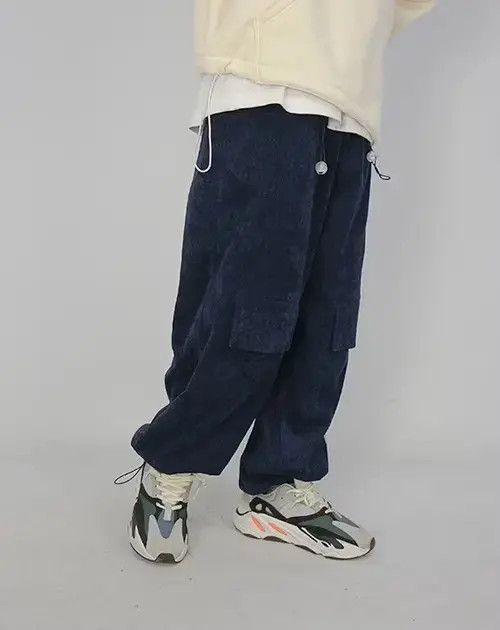 Japanese Brand 20AW Indigo Union Japan Black Oversized Corduroy Pants Size US 33 - 4 Thumbnail