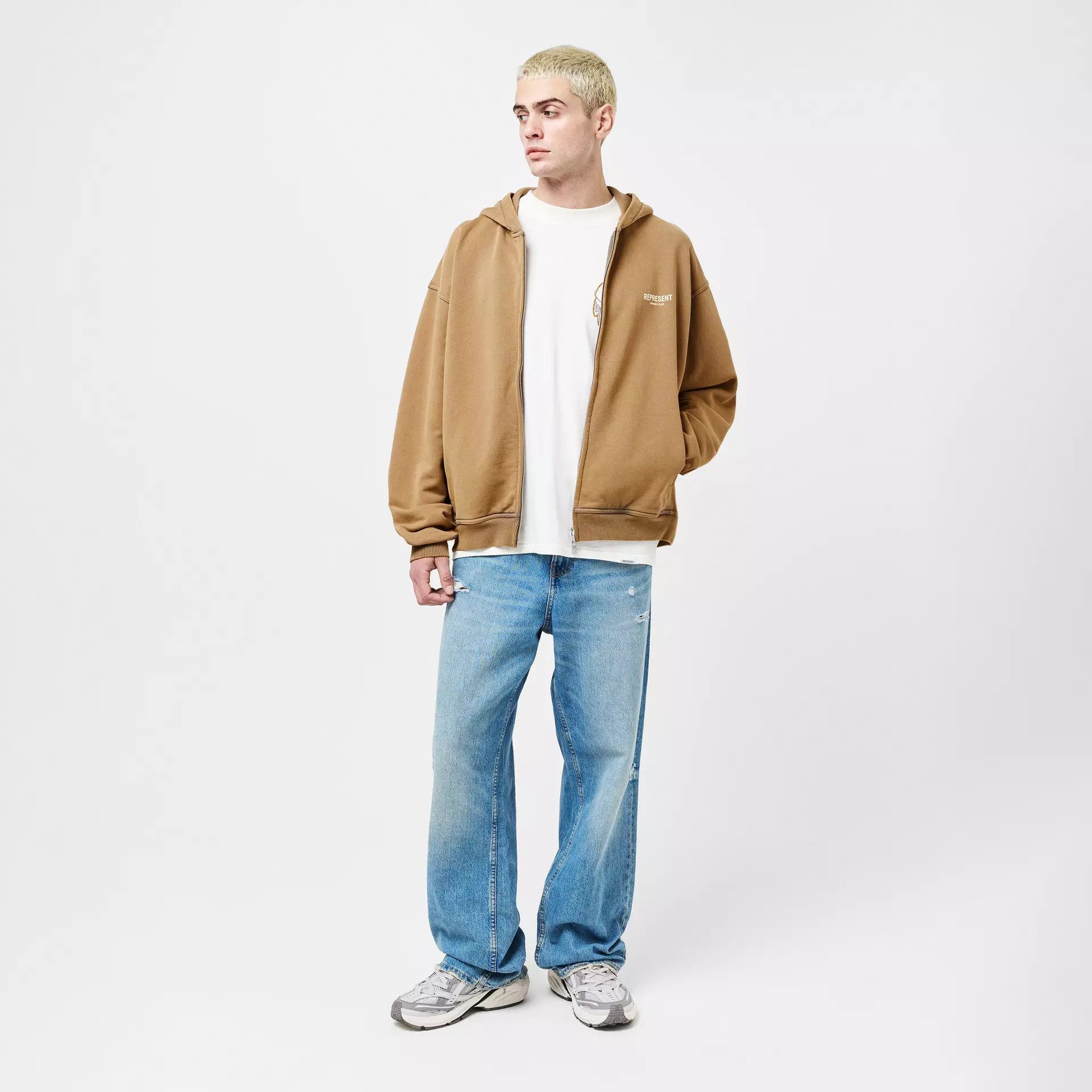 Represent Clo. Almond Owners Club Logo Oversized Zip Hoodie Size US S / EU 44-46 / 1 - 5 Thumbnail