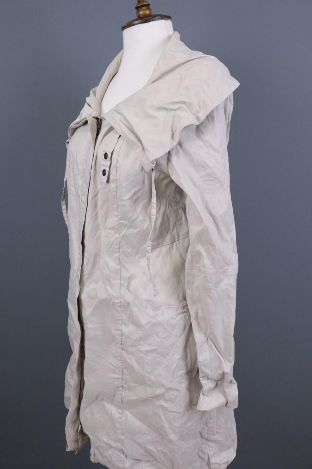 Designer Ladies Sarah Pacini Ivory Long Trench Coat Jacket Size M / US 6-8 / IT 42-44 - 7 Thumbnail