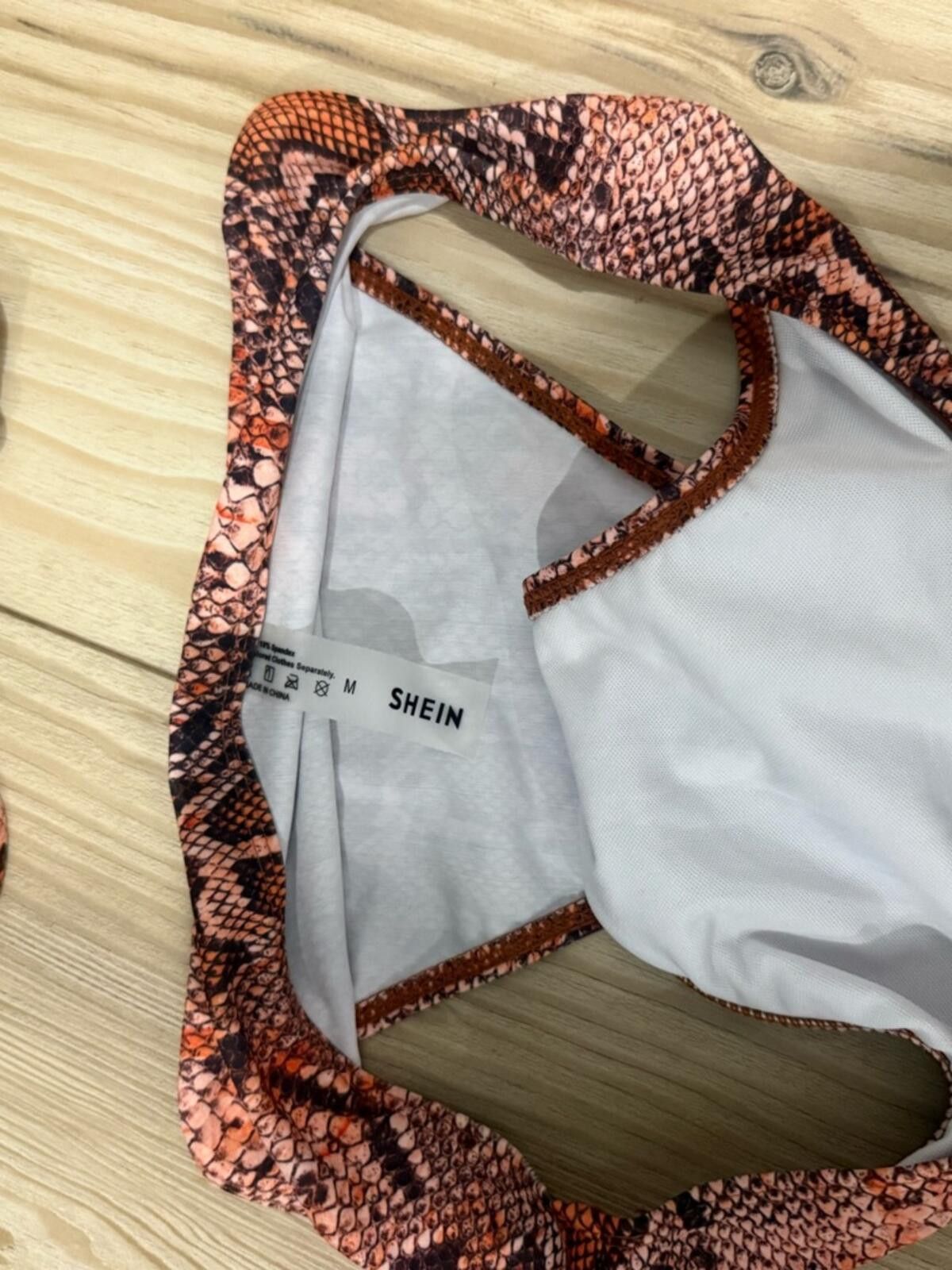 Shein SHEIN Orange Snake Print Bikini Set Size ONE SIZE - 3 Thumbnail