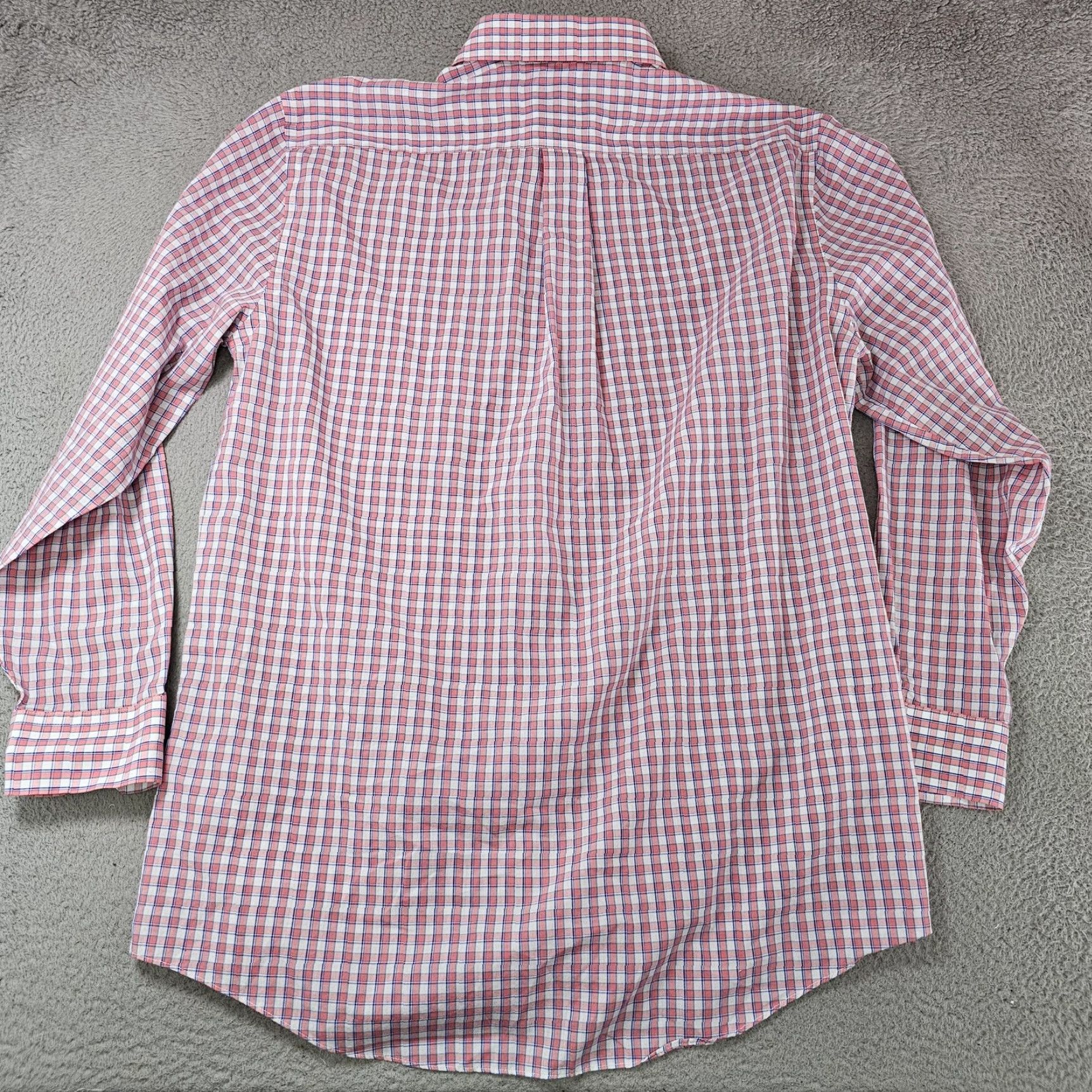 Stafford Stafford Dress Shirt Mens 16.5 34-35 Pink Check Travel Easy Care Broadcloth Shirt Men Pink Check Modern Boardroom Style Size 46R - 4 Thumbnail