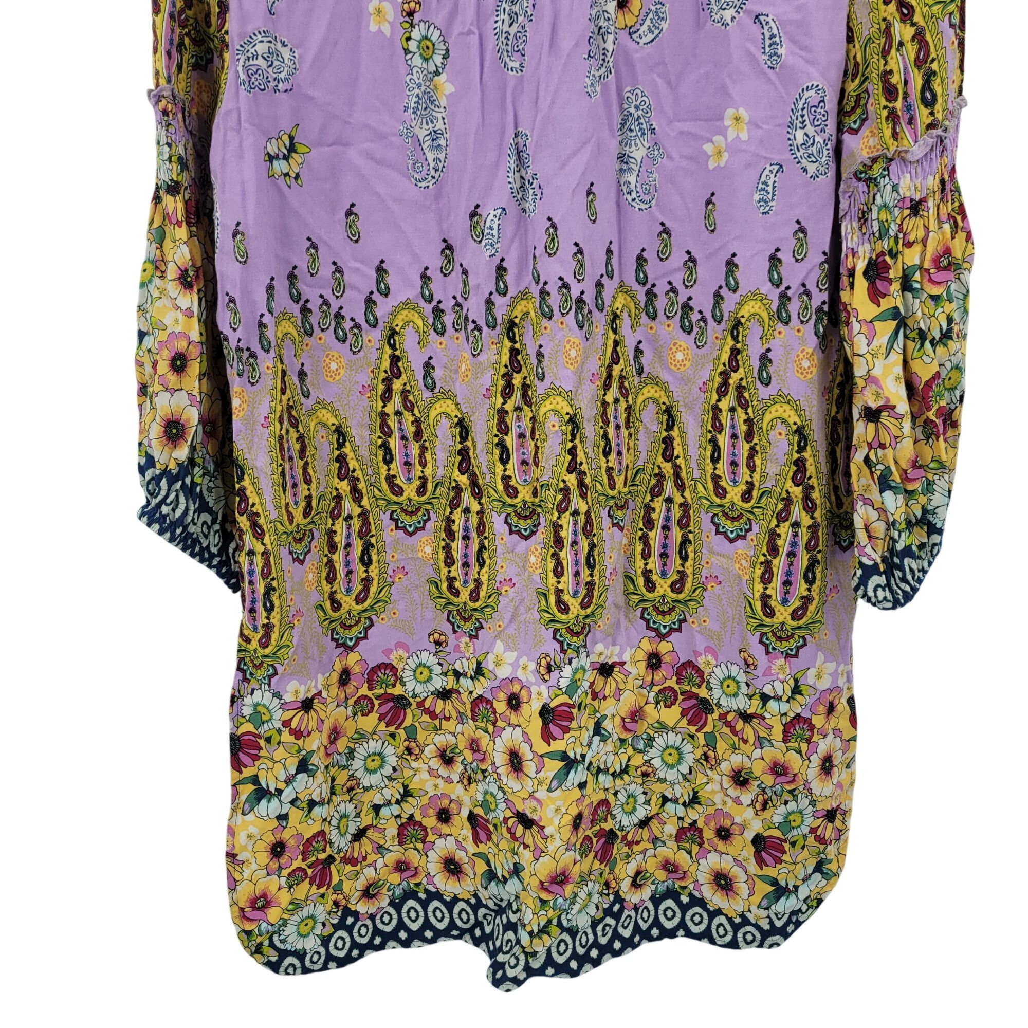 Anthropologie Anthropologie Fig & Flower Lavender Multicolor Boho Peasant Size L / US 10 / IT 46 - 12 Thumbnail