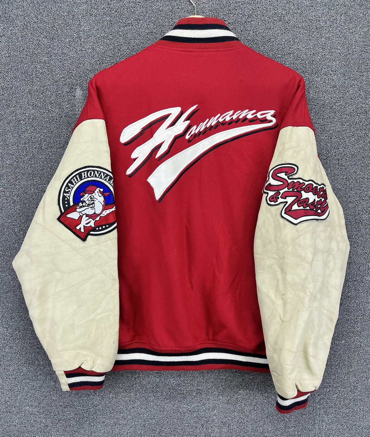 Japanese Brand Vintage Asahi Honnama Rare Wool Varsity Leather Jacket Size US M / EU 48-50 / 2 - 1 Thumbnail