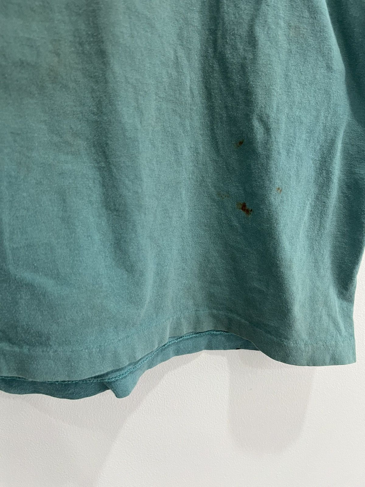 Japanese Brand Vintage 90s Blank Tee Shirt sun faded thrashed green grunge Size US XL / EU 56 / 4 - 6 Thumbnail