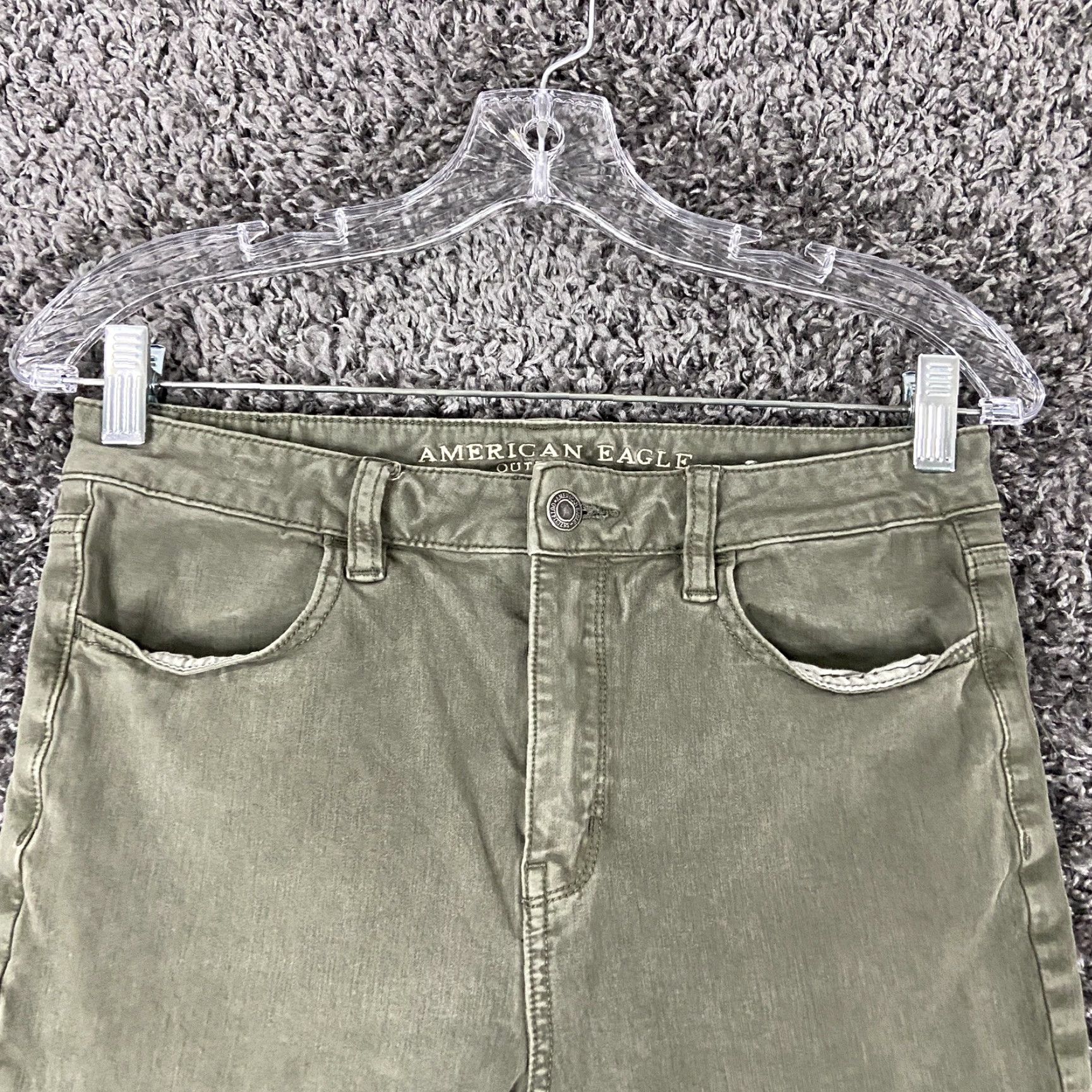 American Eagle Outfitters American Eagle Outfitters Jeans Women's 8 Green Super Hi-Rise Jeggings Size 30" / US 8 / IT 44 - 4 Thumbnail