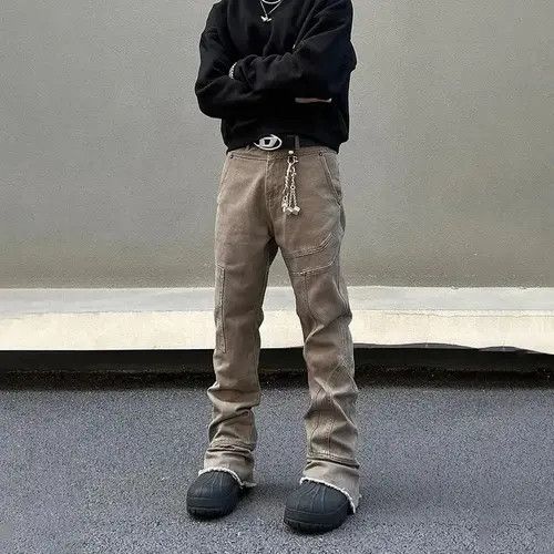 Jean Jeans Men Street Y2k Fashion Trousers Autumn Winter Casual Size US 26 / EU 42 - 4 Thumbnail