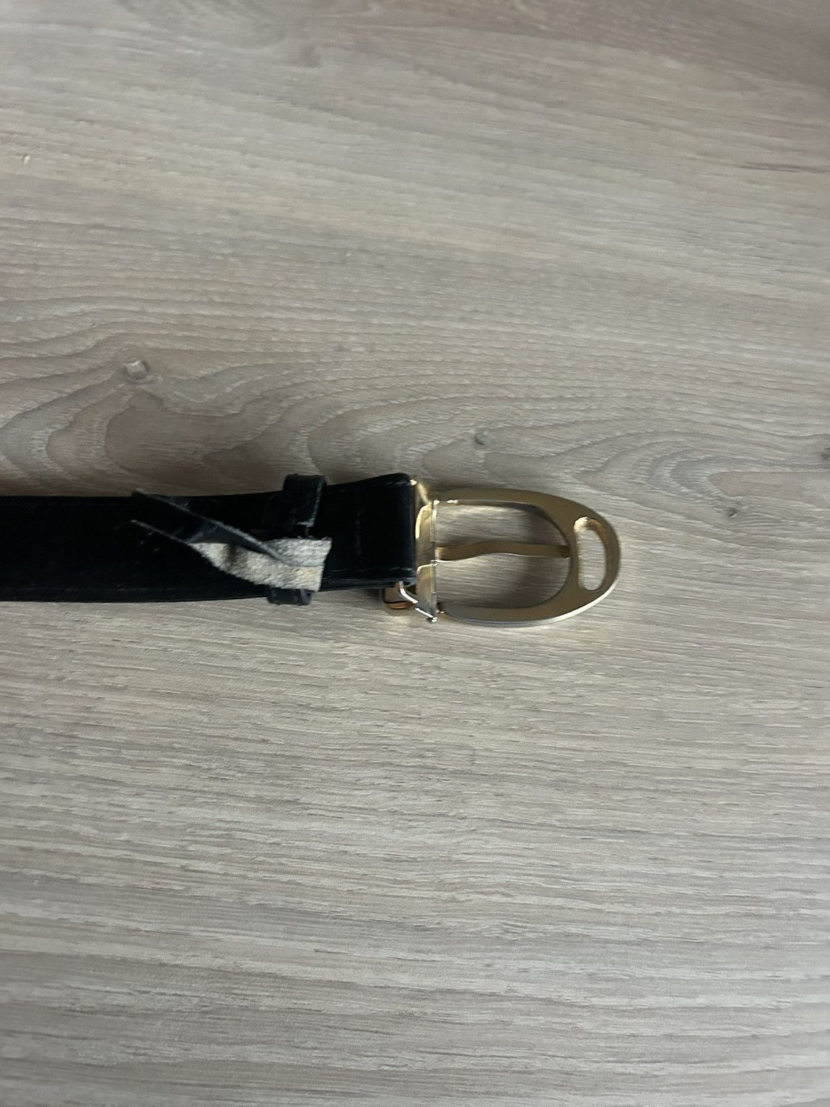 Gucci Vintage Gucci Black Belt with Gold-Tone Buckle – Size 95 Size 38 - 6 Thumbnail