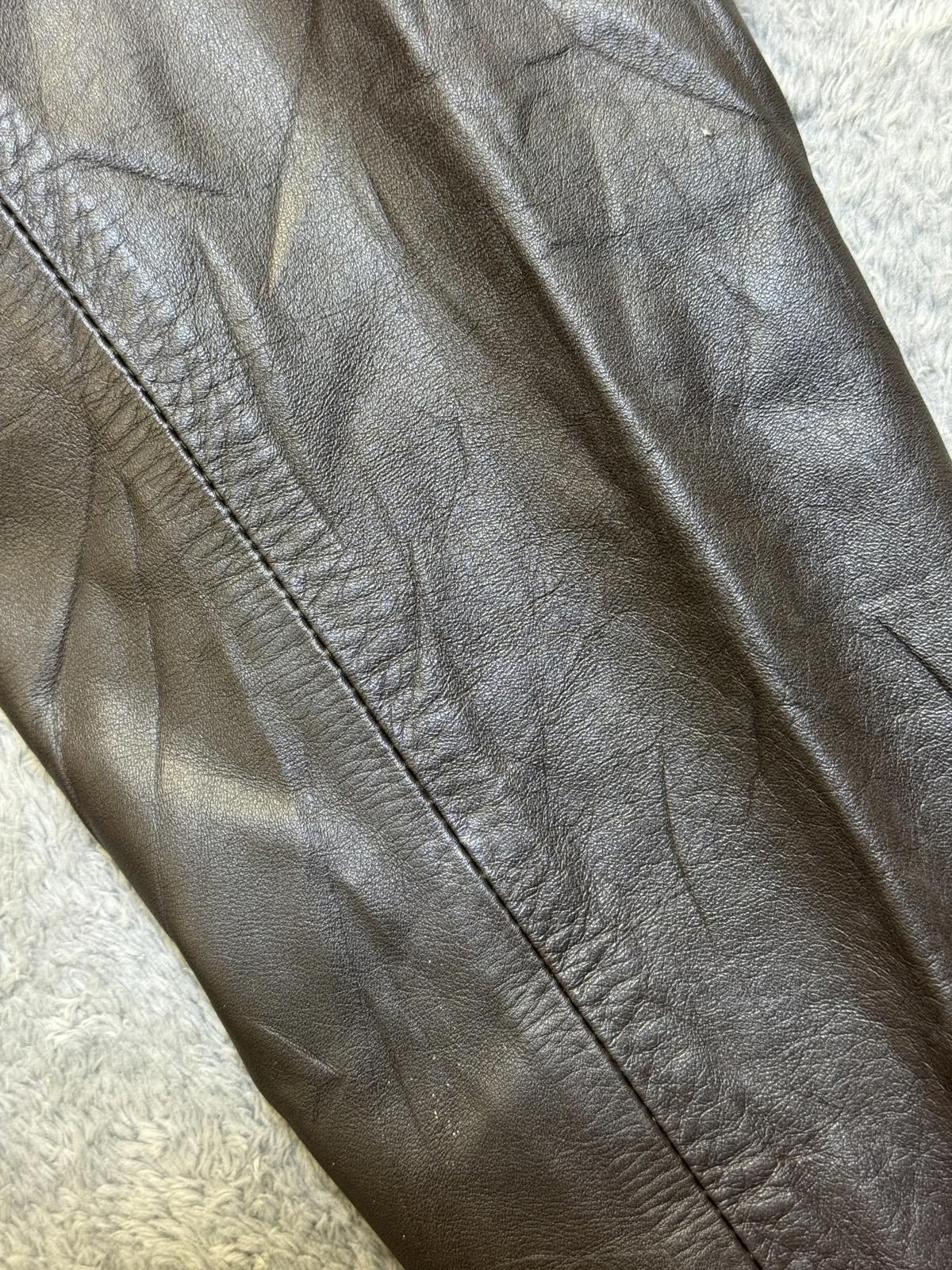 Other Vintage Black Leather Full Zip Textured Mock Neck Jacket Size US L / EU 52-54 / 3 - 5 Thumbnail