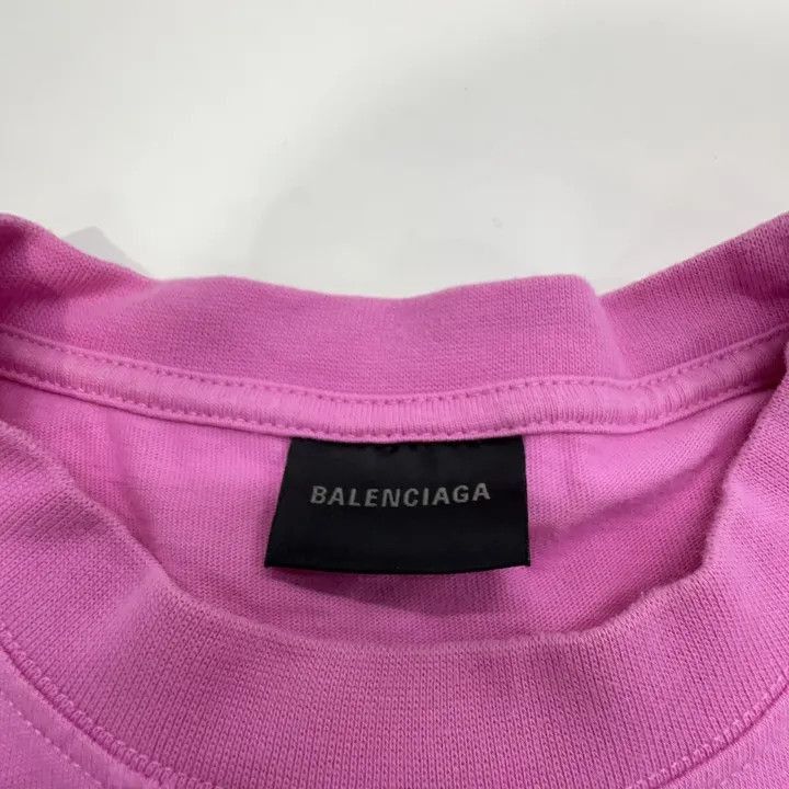 Balenciaga Balenciaga Pink Hand Drawn Logo T-Shirt 0079-2507 Size M / US 6-8 / IT 42-44 - 4 Thumbnail