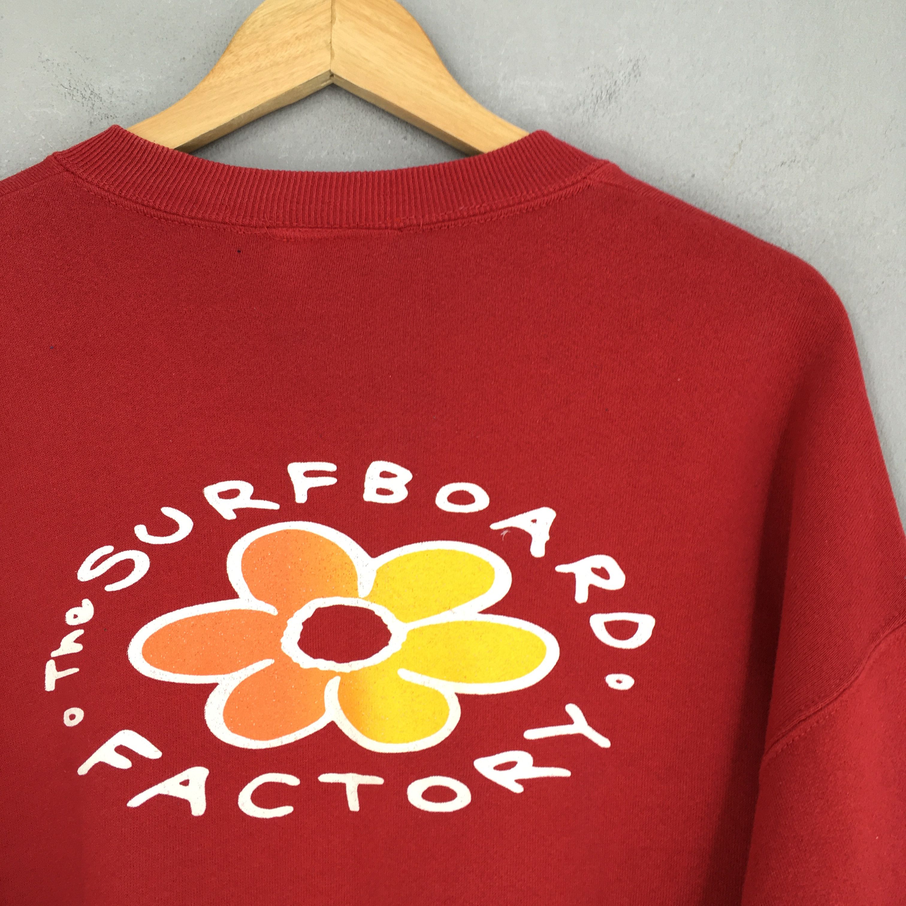 Vintage Vintage 90's The Surfboard Factory Red Sweatshirt Large Size US L / EU 52-54 / 3 - 7 Thumbnail