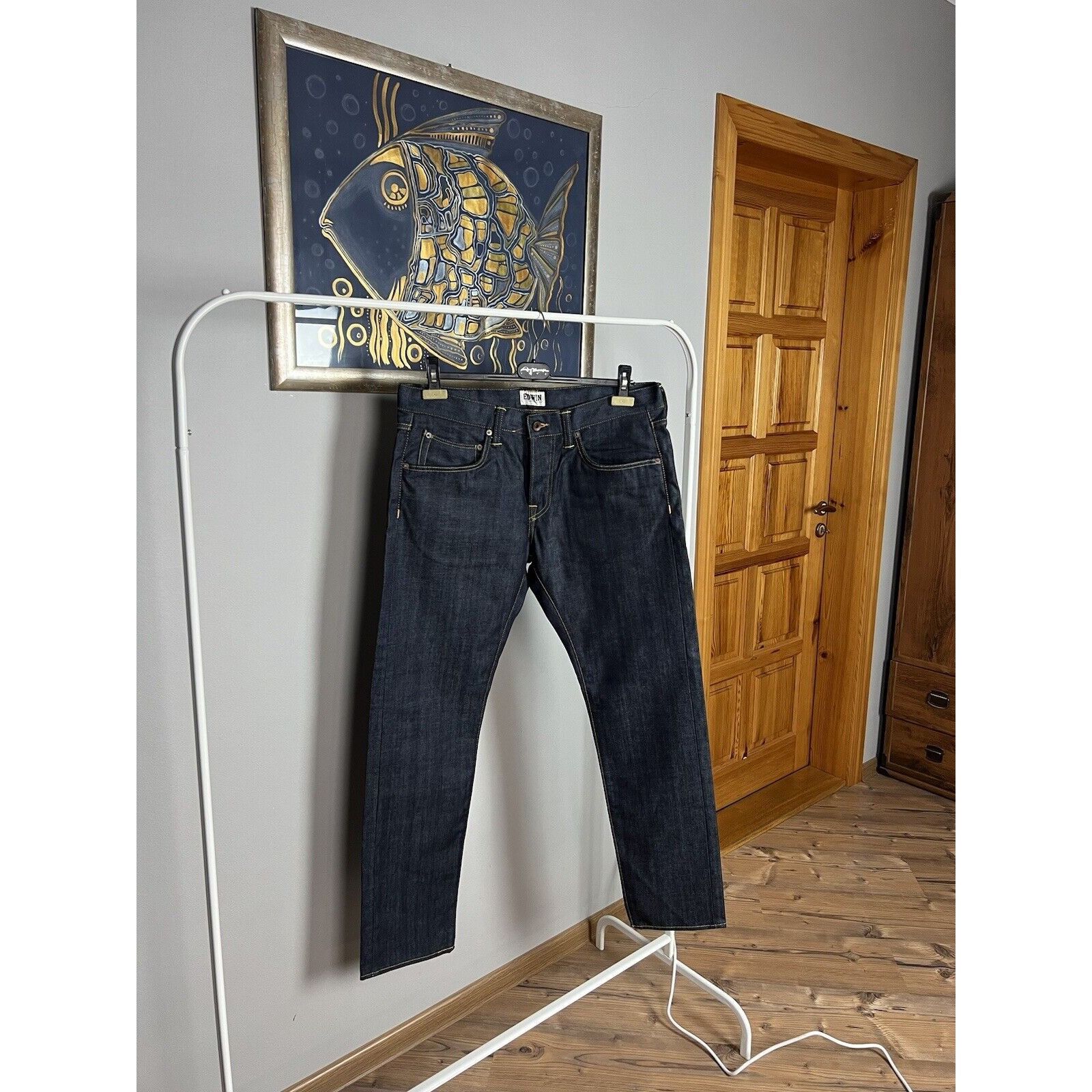 Edwin MINT! Edwin Blue Raw Denim Relaxed Fit Jeans Pants Size 34x3 Size US 34 / EU 50 - 4 Thumbnail