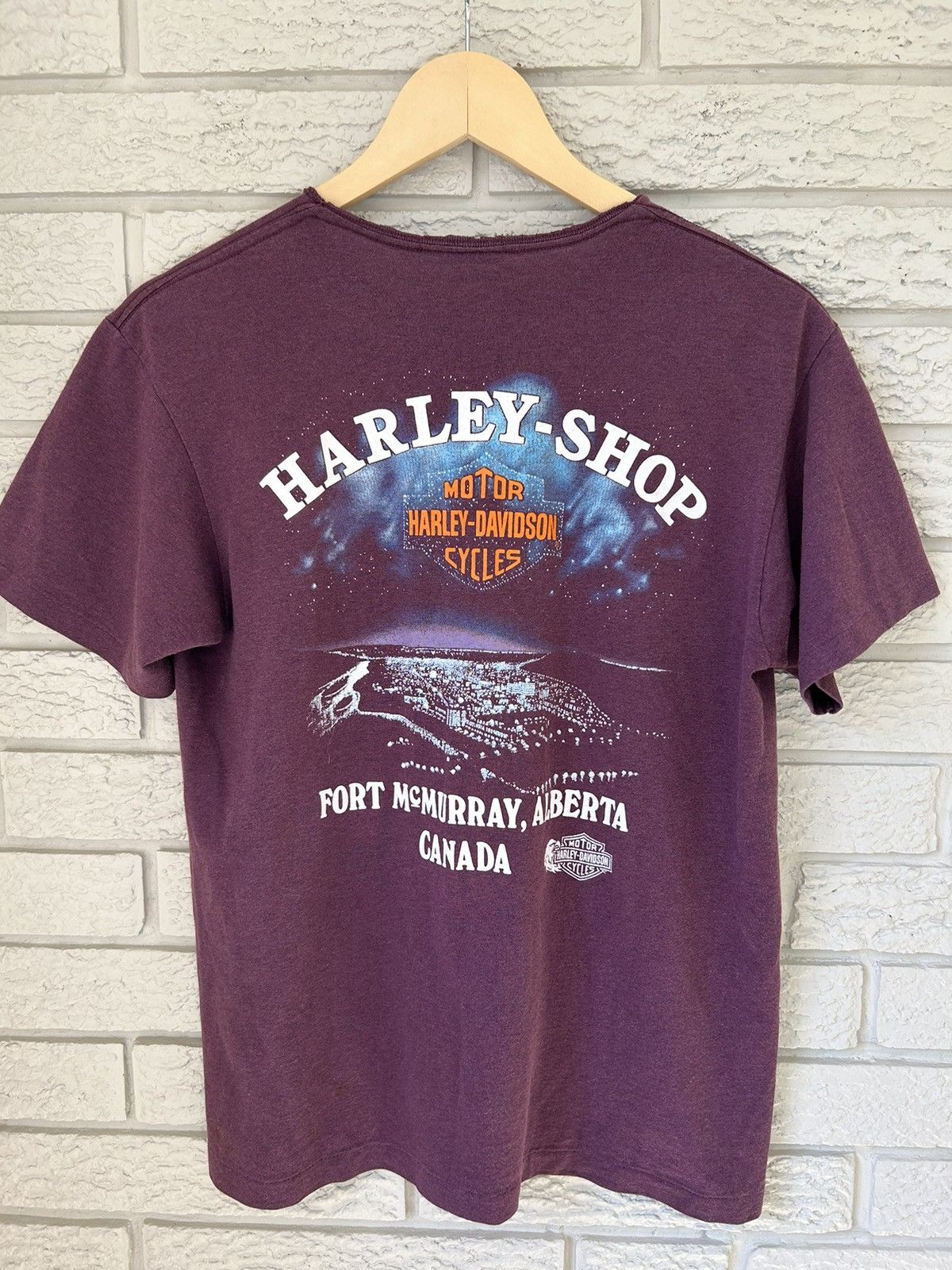 Harley Davidson × Vintage Vintage 90s Harley Davidson 3D Emblem Ride With The Wind Tee Size US S / EU 44-46 / 1 - 5 Thumbnail