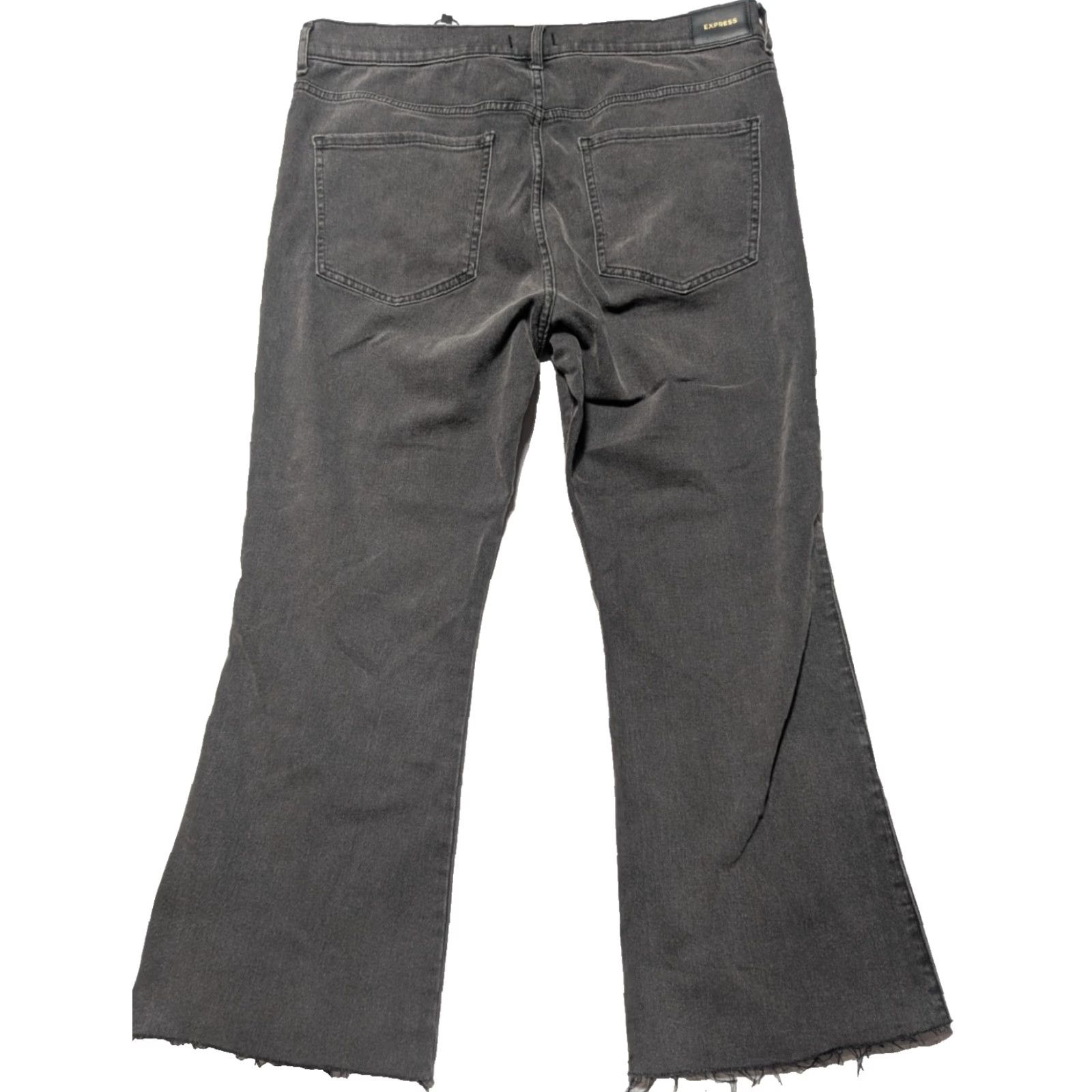Express EXPRESS Cropped Flare High Rise - Women 14 Denim Jeans NEW Black 5-Pocket Dark Wash High Rise Womens Jeans Size 36" / US 14 / IT 50 - 2 Thumbnail